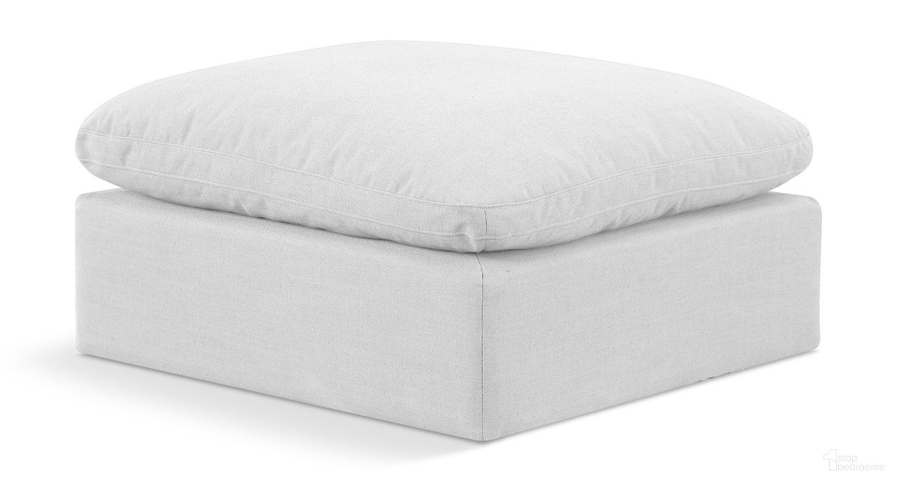 The appearance of Indulge Linen Textured Fabric Ottoman In White designed by Meridian in the modern / contemporary interior design. This white piece of furniture was selected by 1StopBedrooms from Indulge Collection to add a touch of cosiness and style into your home. Sku: 141White-Ott. Material: Wood.