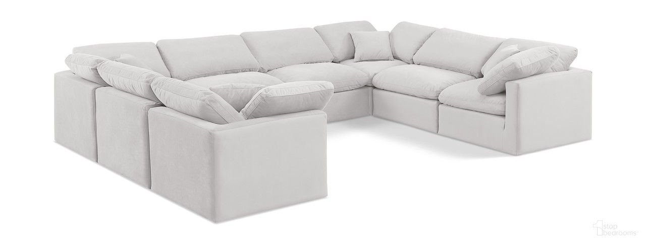 Indulge 8 Piece Modular Sectional In Cream Velvet