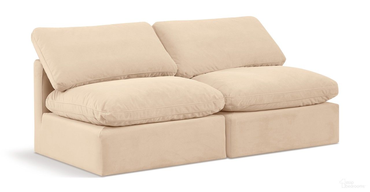 The appearance of Indulge 2 Piece Modular Sofa In Beige Velvet designed by Meridian in the modern / contemporary interior design. This beige velvet piece of furniture was selected by 1StopBedrooms from Indulge Collection to add a touch of cosiness and style into your home. Sku: 147Beige-Armless;147Beige-Armless. Material: Wood.