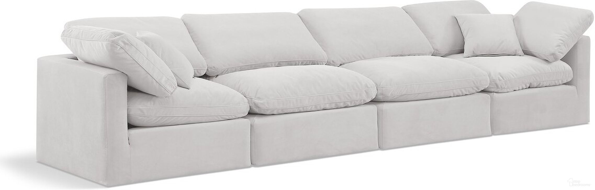 The appearance of Indulge 4 Piece Modular Sofa In Cream Velvet designed by Meridian in the modern / contemporary interior design. This cream velvet piece of furniture was selected by 1StopBedrooms from Indulge Collection to add a touch of cosiness and style into your home. Sku: 147Cream-Armless;147Cream-Armless;147Cream-Corner;147Cream-Corner. Material: Velvet.