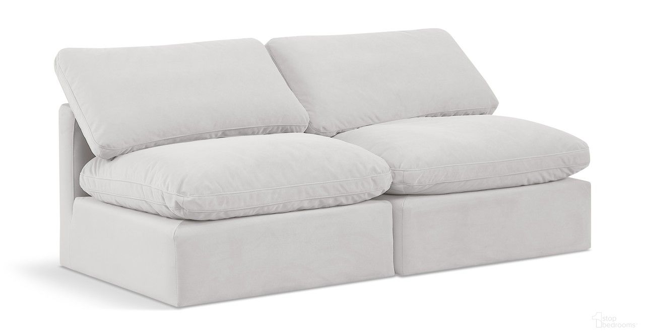 The appearance of Indulge 2 Piece Modular Sofa In Cream Velvet designed by Meridian in the modern / contemporary interior design. This cream velvet piece of furniture was selected by 1StopBedrooms from Indulge Collection to add a touch of cosiness and style into your home. Sku: 147Cream-Armless;147Cream-Armless. Material: Wood.