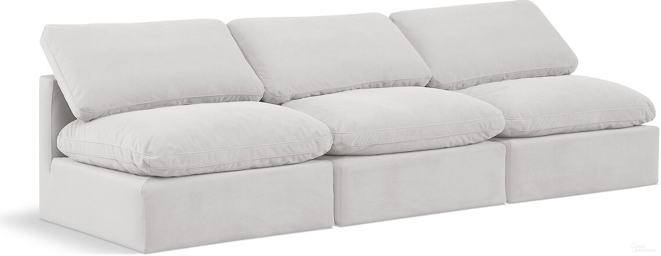 The appearance of Indulge 3 Piece Modular Sofa In Cream Velvet designed by Meridian in the modern / contemporary interior design. This cream velvet piece of furniture was selected by 1StopBedrooms from Indulge Collection to add a touch of cosiness and style into your home. Sku: 147Cream-Armless;147Cream-Armless;147Cream-Armless. Material: Wood.