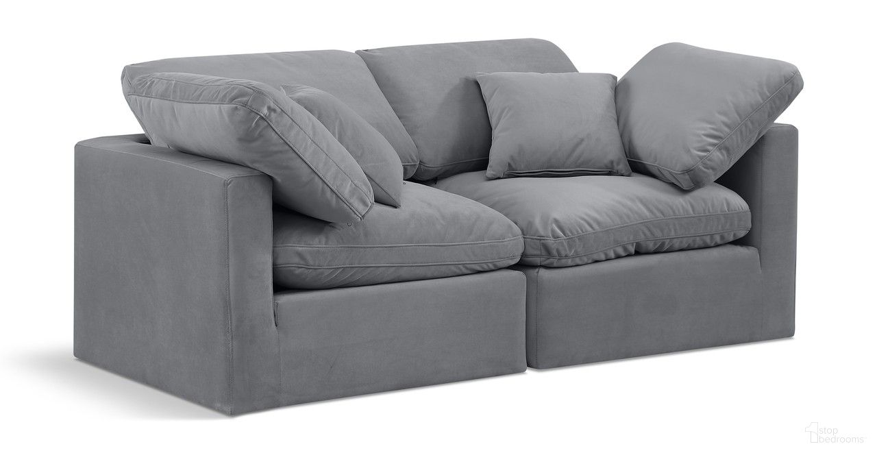 The appearance of Indulge 2 Piece Modular Sofa In Grey Velvet designed by Meridian in the modern / contemporary interior design. This grey velvet piece of furniture was selected by 1StopBedrooms from Indulge Collection to add a touch of cosiness and style into your home. Sku: 147Grey-Corner;147Grey-Corner. Material: Wood.