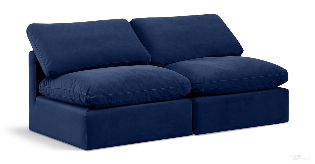 The appearance of Indulge 2 Piece Modular Sofa In Navy Velvet designed by Meridian in the modern / contemporary interior design. This navy velvet piece of furniture was selected by 1StopBedrooms from Indulge Collection to add a touch of cosiness and style into your home. Sku: 147Navy-Armless;147Navy-Armless. Material: Wood.