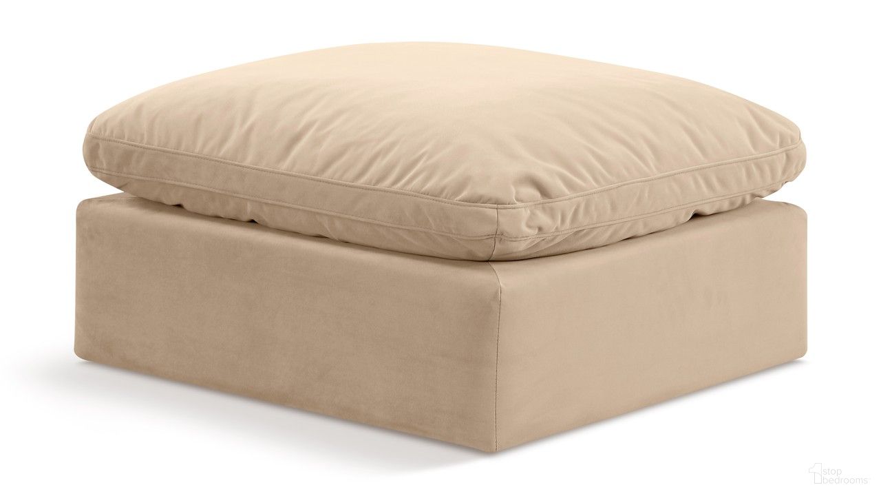 The appearance of Indulge Ottoman In Beige Velvet designed by Meridian in the modern / contemporary interior design. This beige velvet piece of furniture was selected by 1StopBedrooms from Indulge Collection to add a touch of cosiness and style into your home. Sku: 147Beige-Ott. Material: Velvet.