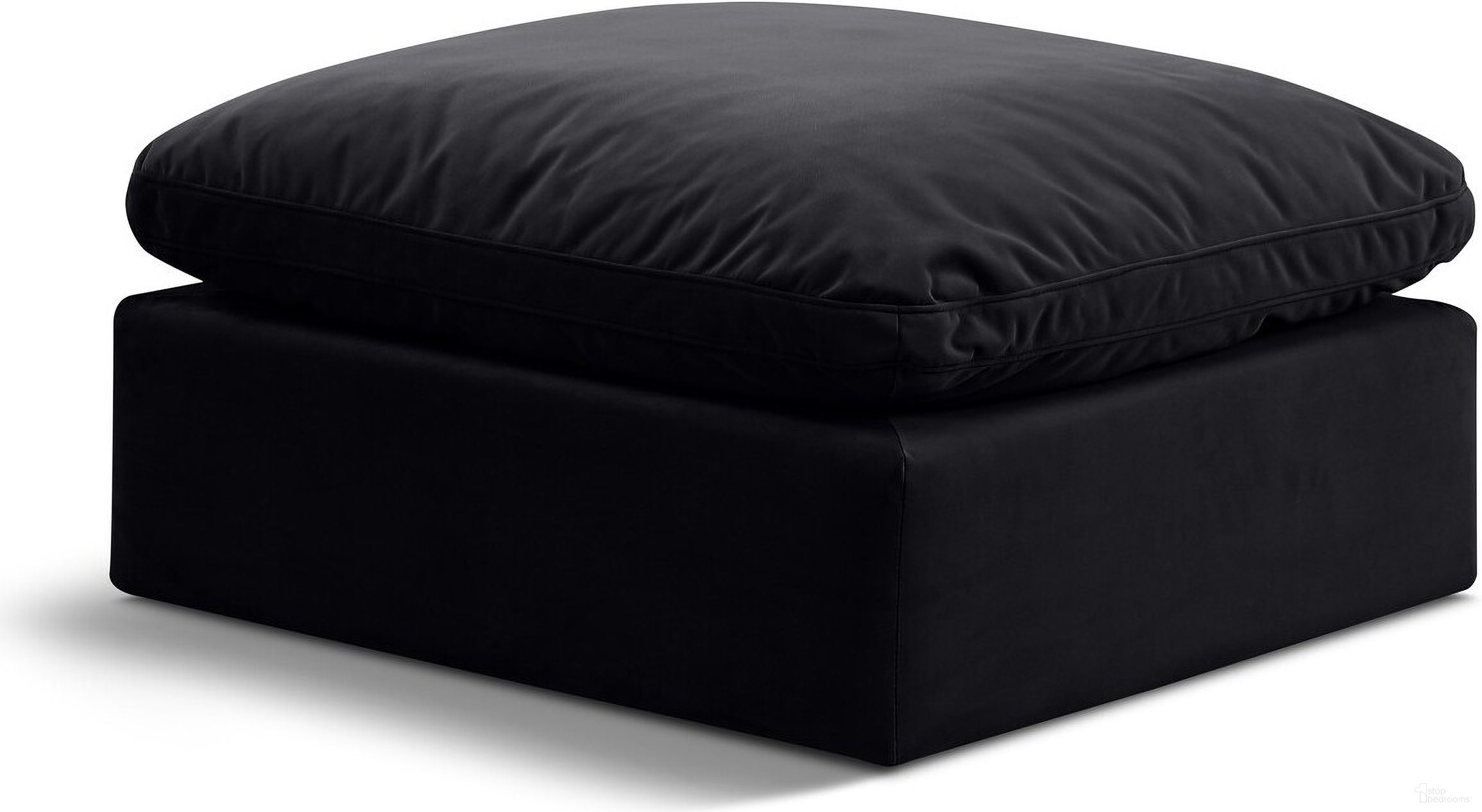 The appearance of Indulge Ottoman In Black Velvet designed by Meridian in the modern / contemporary interior design. This black velvet piece of furniture was selected by 1StopBedrooms from Indulge Collection to add a touch of cosiness and style into your home. Sku: 147Black-Ott. Material: Velvet.