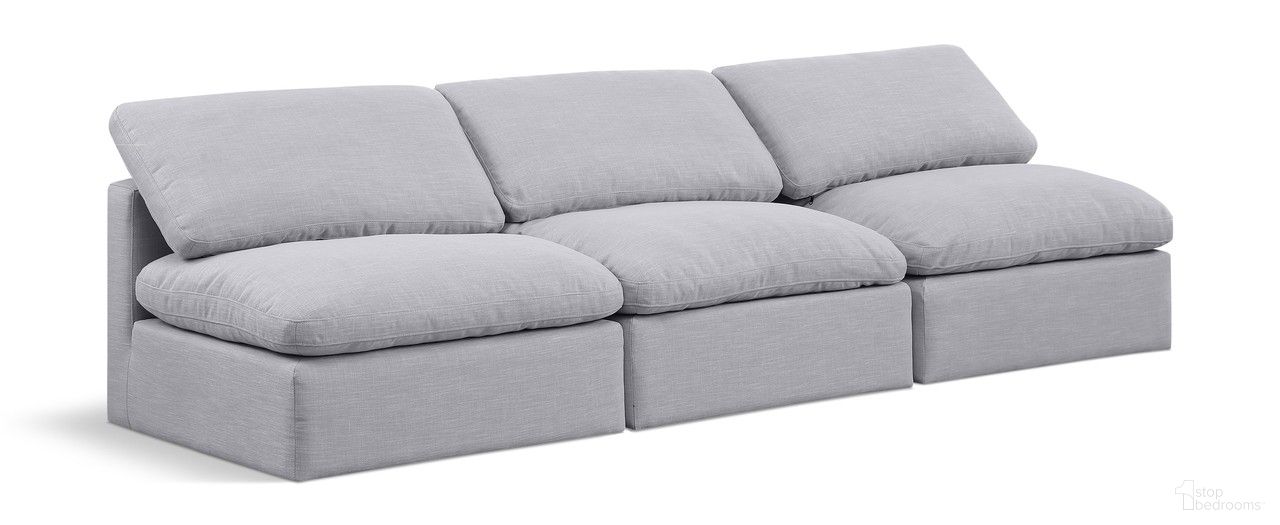 The appearance of Indulge Textured Fabric 3 Piece Modular Sofa In Grey Linen designed by Meridian in the modern / contemporary interior design. This grey linen piece of furniture was selected by 1StopBedrooms from Indulge Collection to add a touch of cosiness and style into your home. Sku: 141Grey-Armless;141Grey-Armless;141Grey-Armless. Material: Wood.