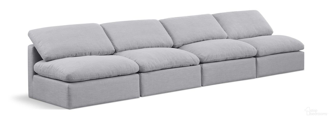 The appearance of Indulge Textured Fabric 4 Piece Modular Sofa In Grey Linen designed by Meridian in the modern / contemporary interior design. This grey linen piece of furniture was selected by 1StopBedrooms from Indulge Collection to add a touch of cosiness and style into your home. Sku: 141Grey-Armless;141Grey-Armless;141Grey-Armless;141Grey-Armless. Material: Wood.