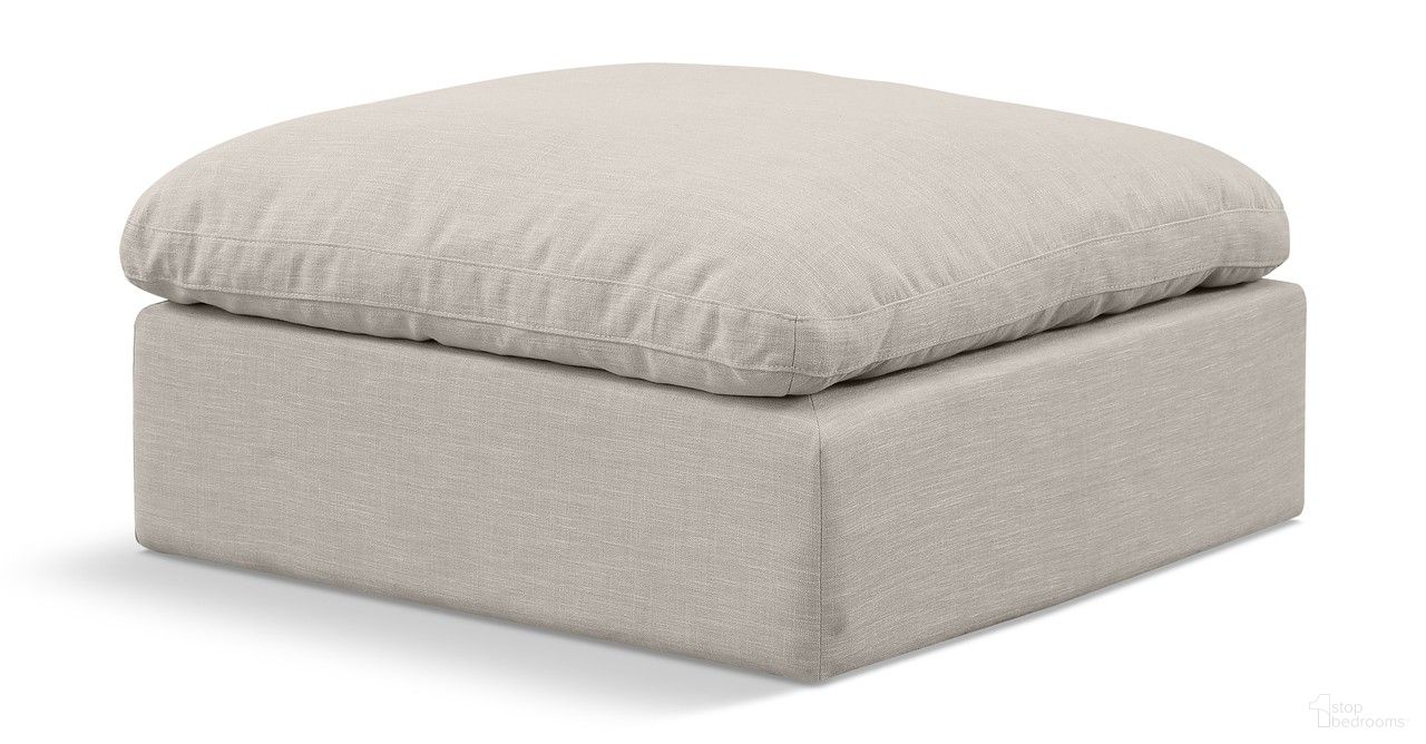 The appearance of Indulge Textured Fabric Ottoman In Beige Linen designed by Meridian in the modern / contemporary interior design. This beige linen piece of furniture was selected by 1StopBedrooms from Indulge Collection to add a touch of cosiness and style into your home. Sku: 141Beige-Ott. Material: Wood.