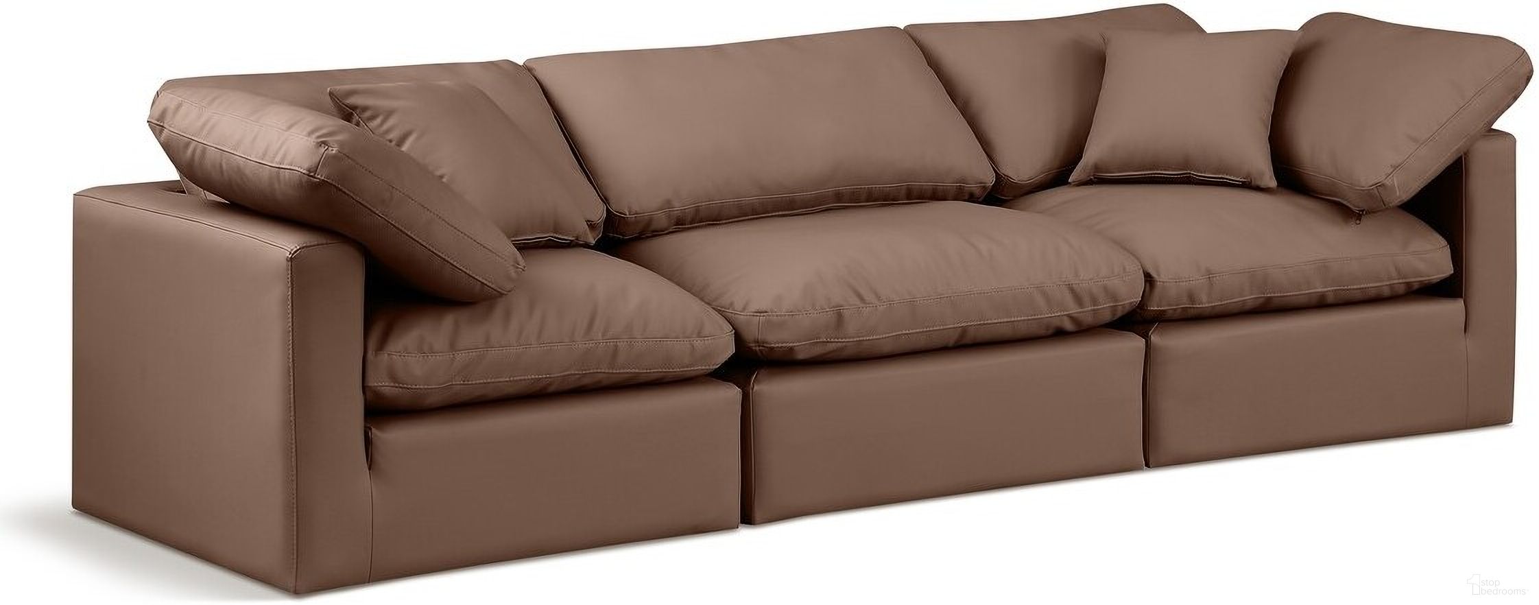 The appearance of Indulge Vegan Leather 3 Piece Modular Sofa In Brown designed by Meridian in the modern / contemporary interior design. This brown piece of furniture was selected by 1StopBedrooms from Indulge Collection to add a touch of cosiness and style into your home. Sku: 146Brown-Armless;146Brown-Corner;146Brown-Corner. Material: Wood.