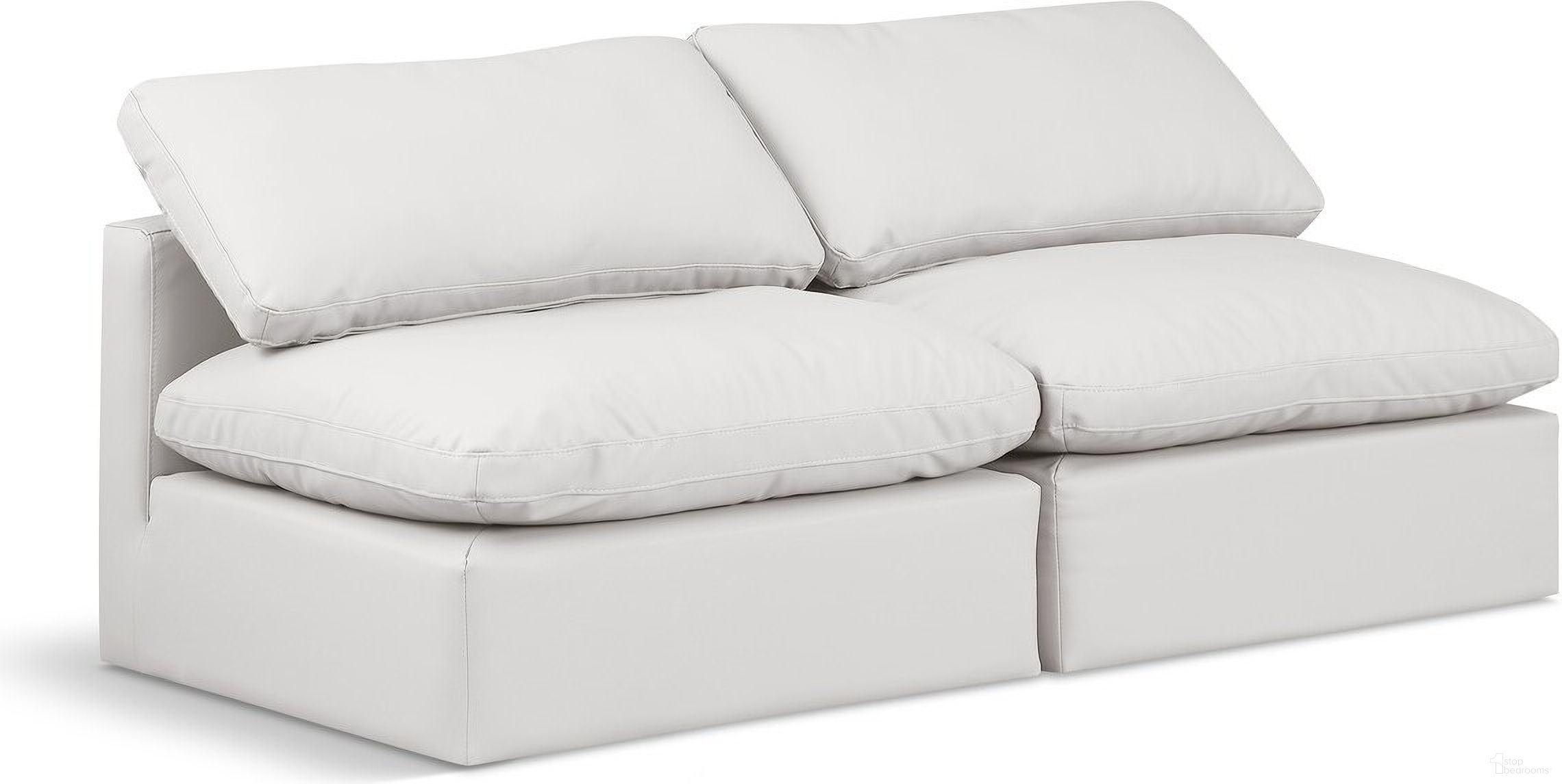 The appearance of Indulge Vegan Leather 2 Piece Modular Sofa In Cream designed by Meridian in the modern / contemporary interior design. This cream piece of furniture was selected by 1StopBedrooms from Indulge Collection to add a touch of cosiness and style into your home. Sku: 146Cream-Armless;146Cream-Armless. Material: Wood.