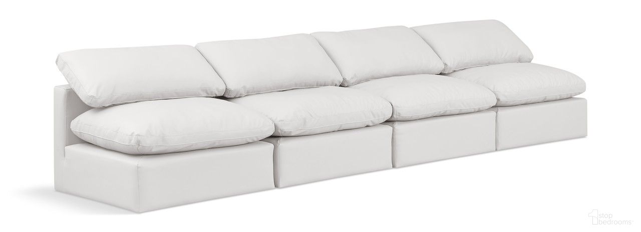 The appearance of Indulge Vegan Leather 4 Piece Modular Sofa In Cream designed by Meridian in the modern / contemporary interior design. This cream piece of furniture was selected by 1StopBedrooms from Indulge Collection to add a touch of cosiness and style into your home. Sku: 146Cream-Armless;146Cream-Armless;146Cream-Armless;146Cream-Armless. Material: Wood.