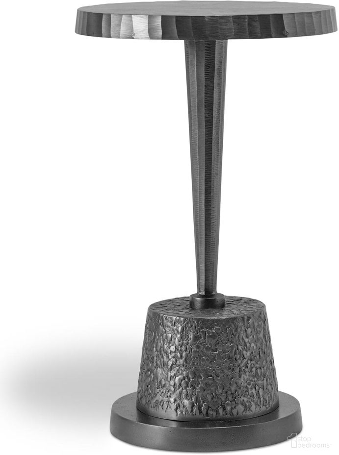The appearance of Ines End Table In Graphite designed by Urbia in the modern / contemporary interior design. This graphite piece of furniture  was selected by 1StopBedrooms from Elements Collection to add a touch of cosiness and style into your home. Sku: IJ-INES-ET-GP. Material: Aluminum.