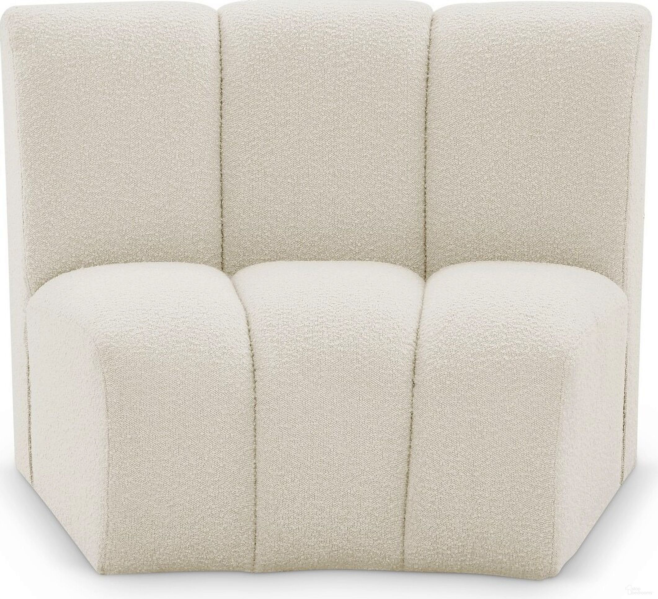 The appearance of Infinity Boucle Fabric Modular Chair In Cream designed by Meridian in the modern / contemporary interior design. This cream piece of furniture was selected by 1StopBedrooms from Infinity Collection to add a touch of cosiness and style into your home. Sku: 643Cream-C. Material: Boucle.