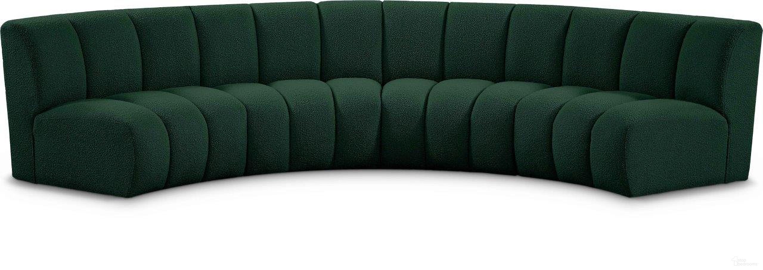 Infinity 4-Piece Boucle Fabric Modular Sectional In Green