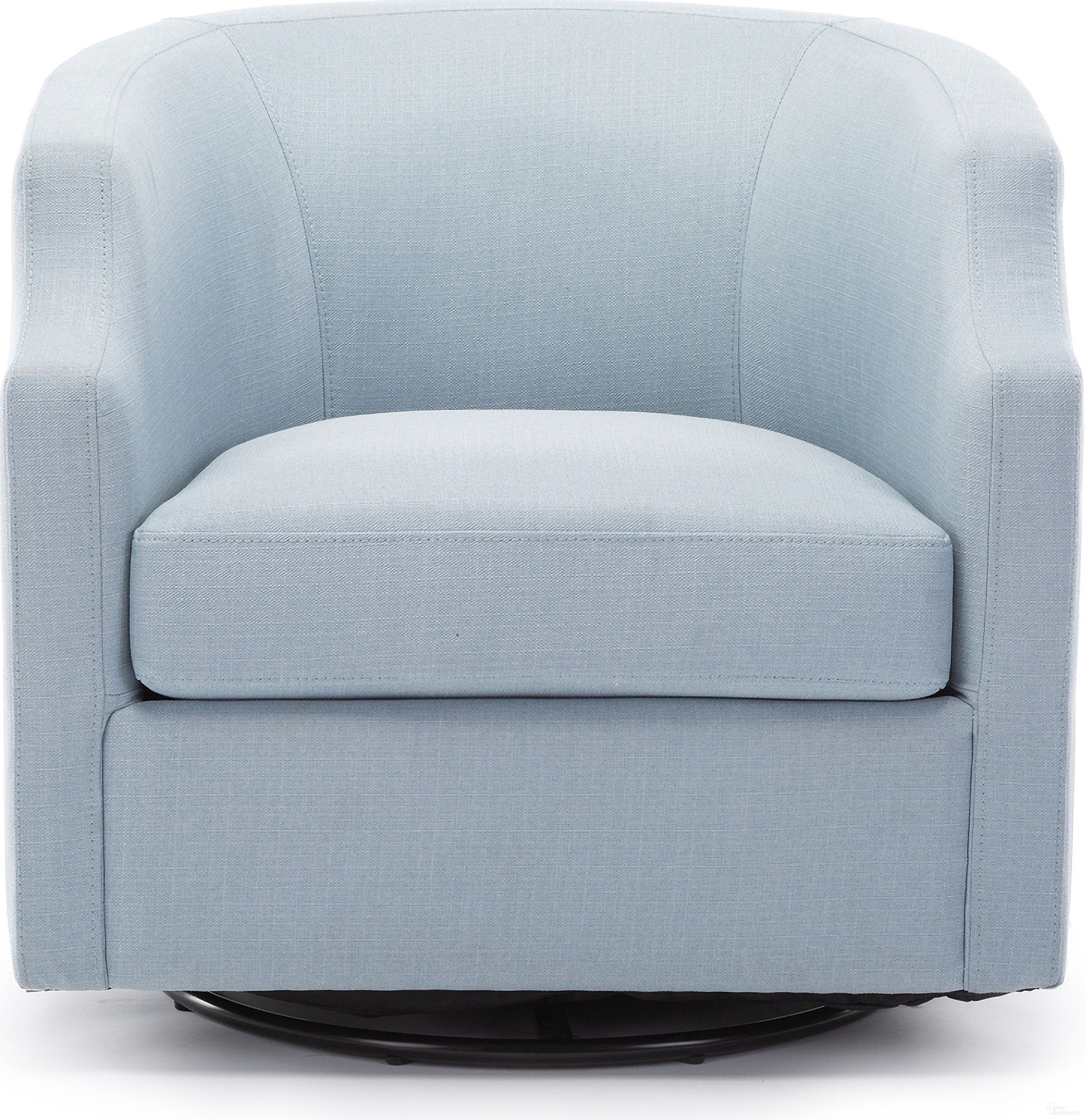 Infinity Swivel Glider Barrel Chair In Sky Blue