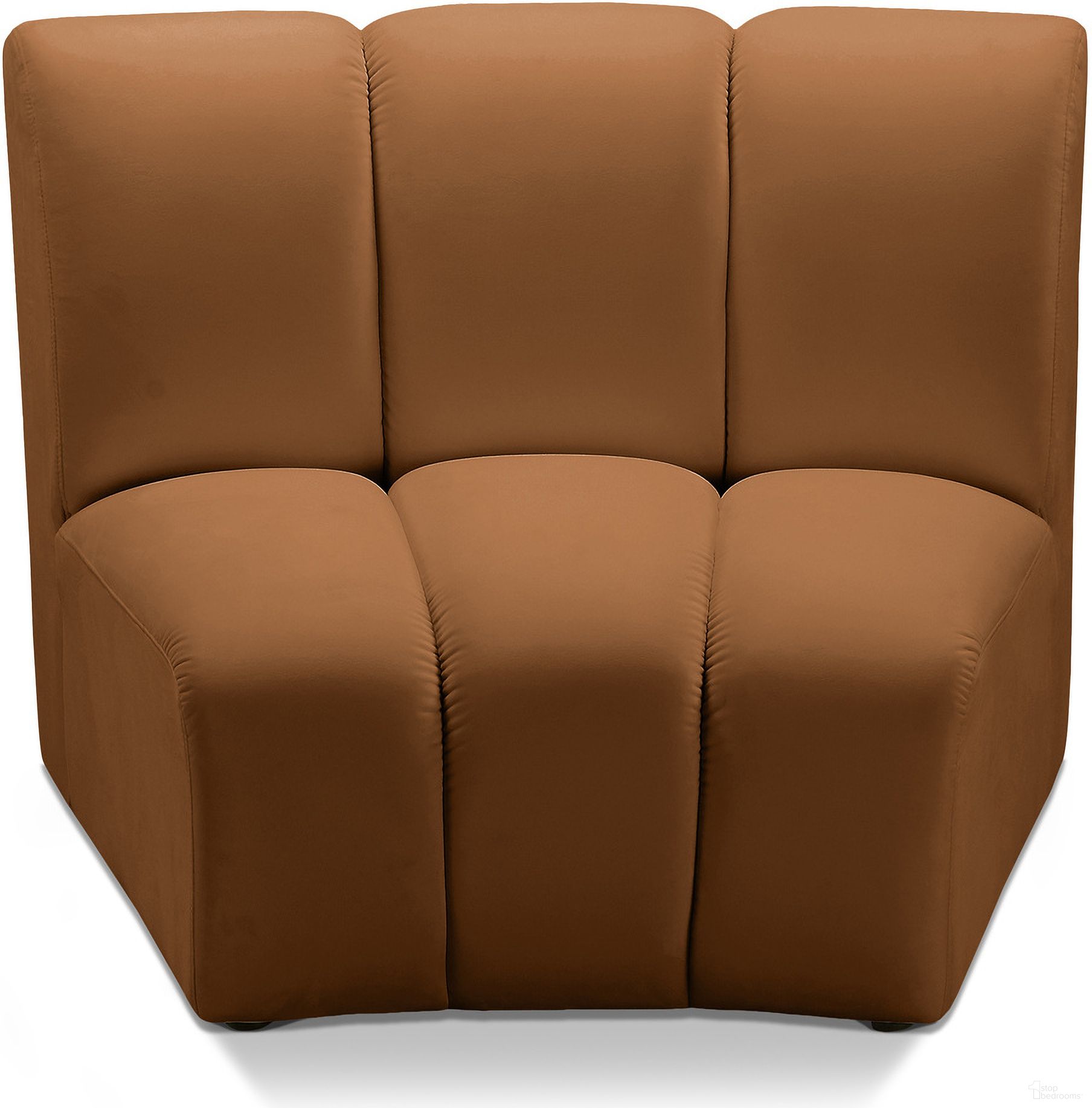 The appearance of Infinity Velvet Modular Chair In Saddle designed by Meridian in the modern / contemporary interior design. This saddle piece of furniture was selected by 1StopBedrooms from Infinity Collection to add a touch of cosiness and style into your home. Sku: 638Saddle-C. Material: Velvet.