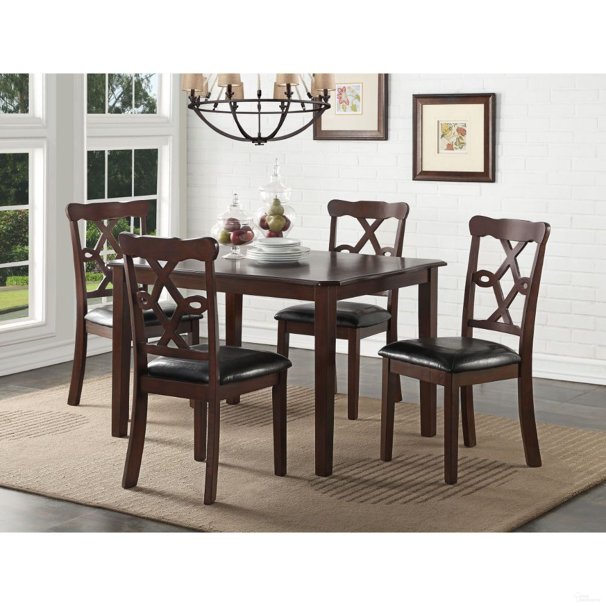 The appearance of Ingeborg Espresso 5 Piece Dining Room Set designed by ACME in the transitional interior design. This black piece of furniture was selected by 1StopBedrooms from Ingeborg Collection to add a touch of cosiness and style into your home. Sku: 71835. Material: Wood.