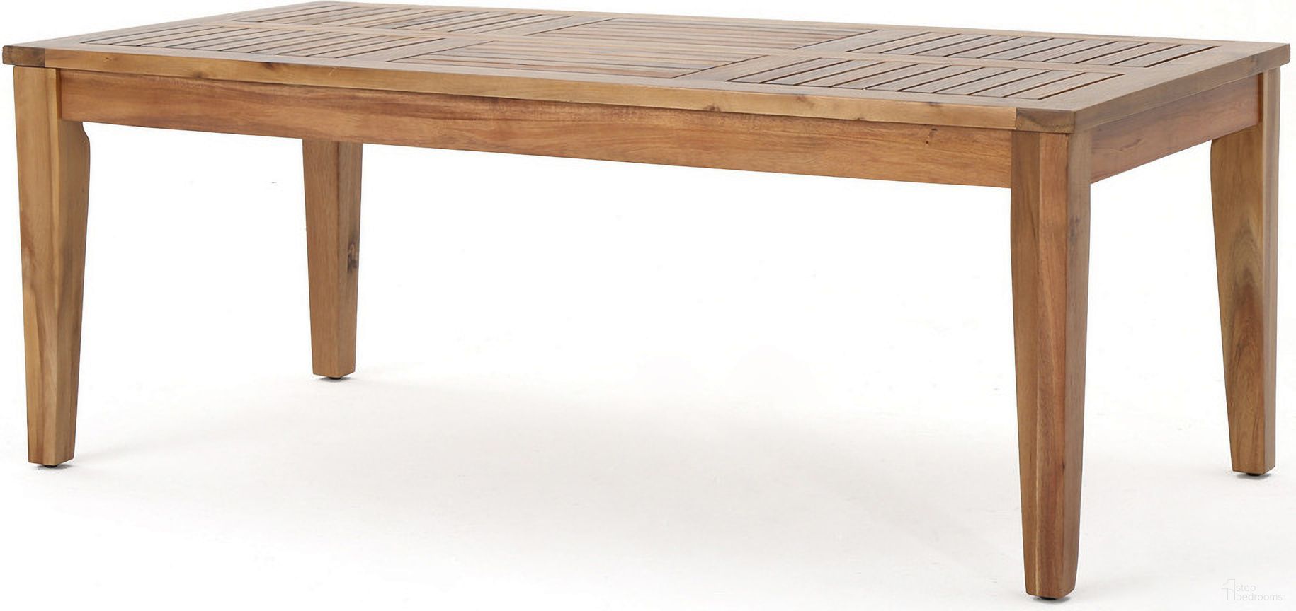 The appearance of Ingenious 42 Inch Outdoor Rectangle Coffee Table with Slat Top and Acacia Wood Frame In Natural designed by Noble House in the country / farmhouse interior design. This natural piece of furniture was selected by 1StopBedrooms from Ingenious Collection to add a touch of cosiness and style into your home. Sku: 60399.00. Material: Wood. Table Top Shape: Rectangular.