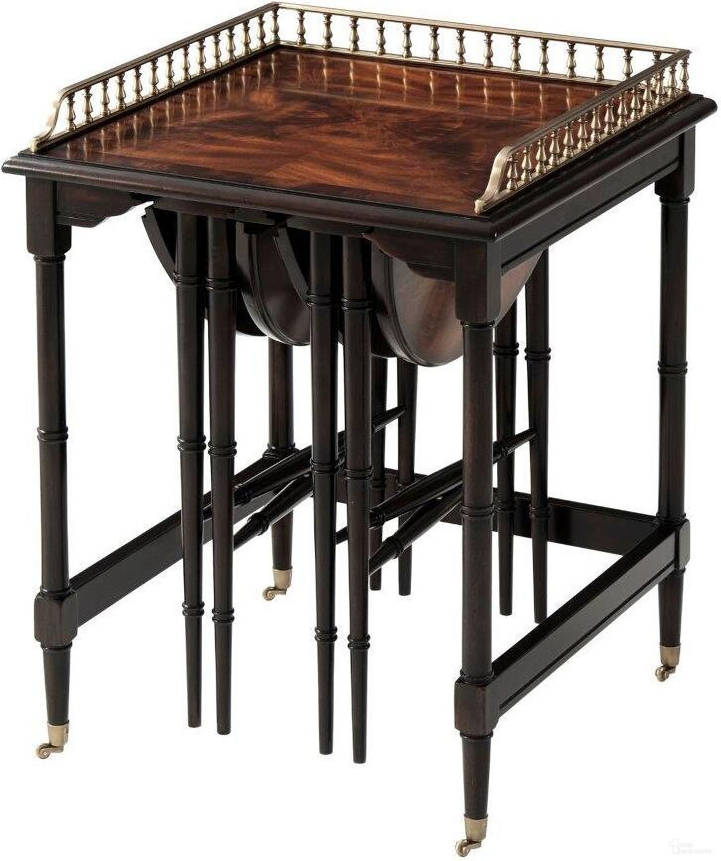 The appearance of Ingenious Nest Of Tables designed by Theodore Alexander in the traditional interior design. This  piece of furniture  was selected by 1StopBedrooms from Althorp Living History Collection to add a touch of cosiness and style into your home. Sku: AL50061. Material: Wood.