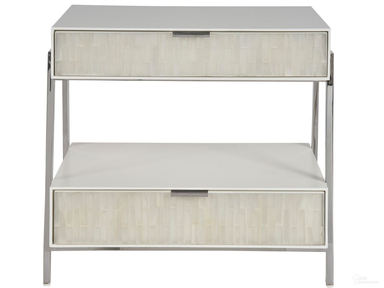 The appearance of Ingrid Nightstand In White designed by Universal in the modern / contemporary interior design. This white piece of furniture was selected by 1StopBedrooms from Modern Collection to add a touch of cosiness and style into your home. Sku: U365360. Material: Wood.