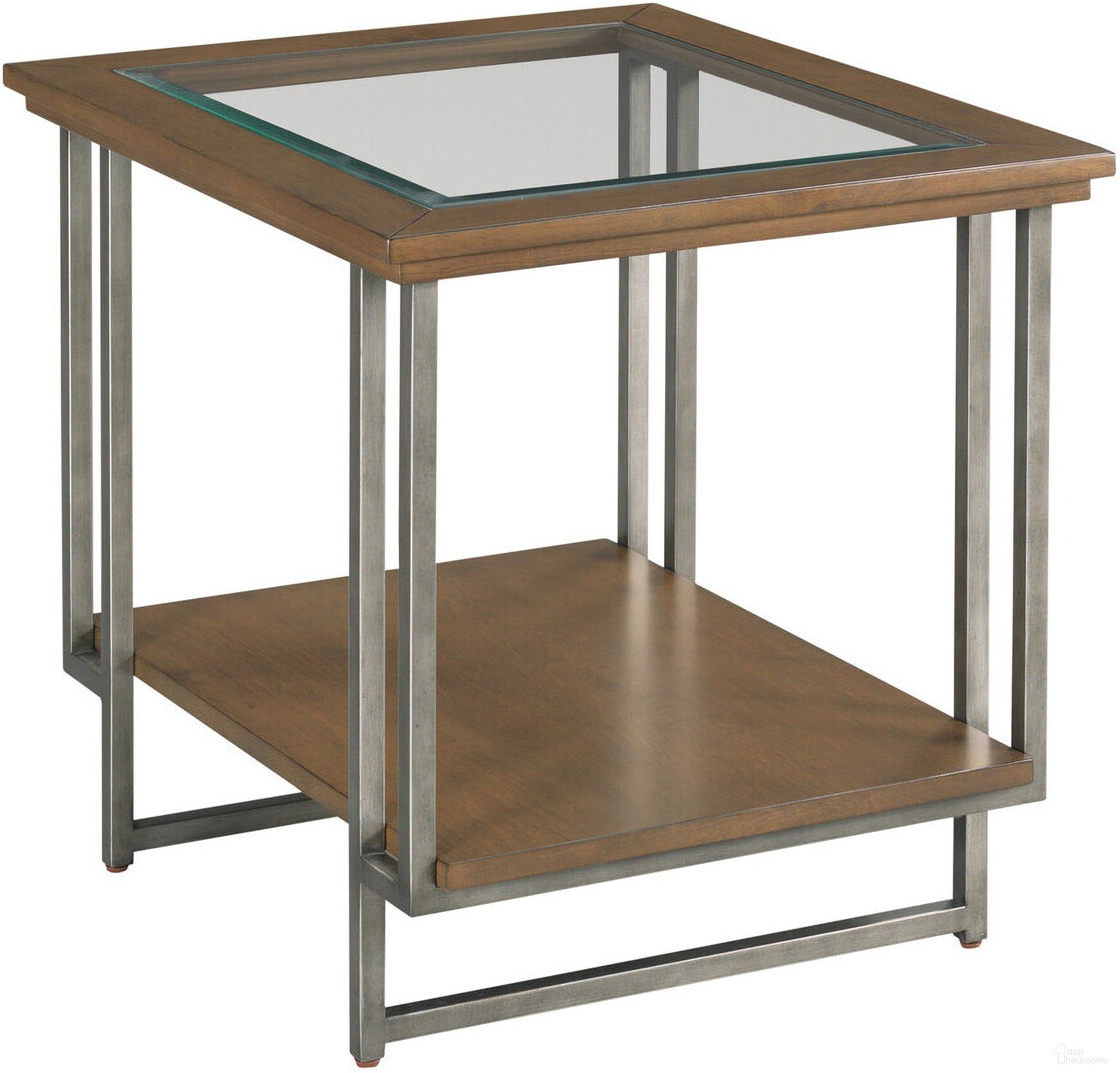 The appearance of Ingrid Rectangular End Table In Bronze designed by Hammary in the modern / contemporary interior design. This bronze piece of furniture  was selected by 1StopBedrooms from Ingrid Collection to add a touch of cosiness and style into your home. Sku: 260-915. Material: Wood.