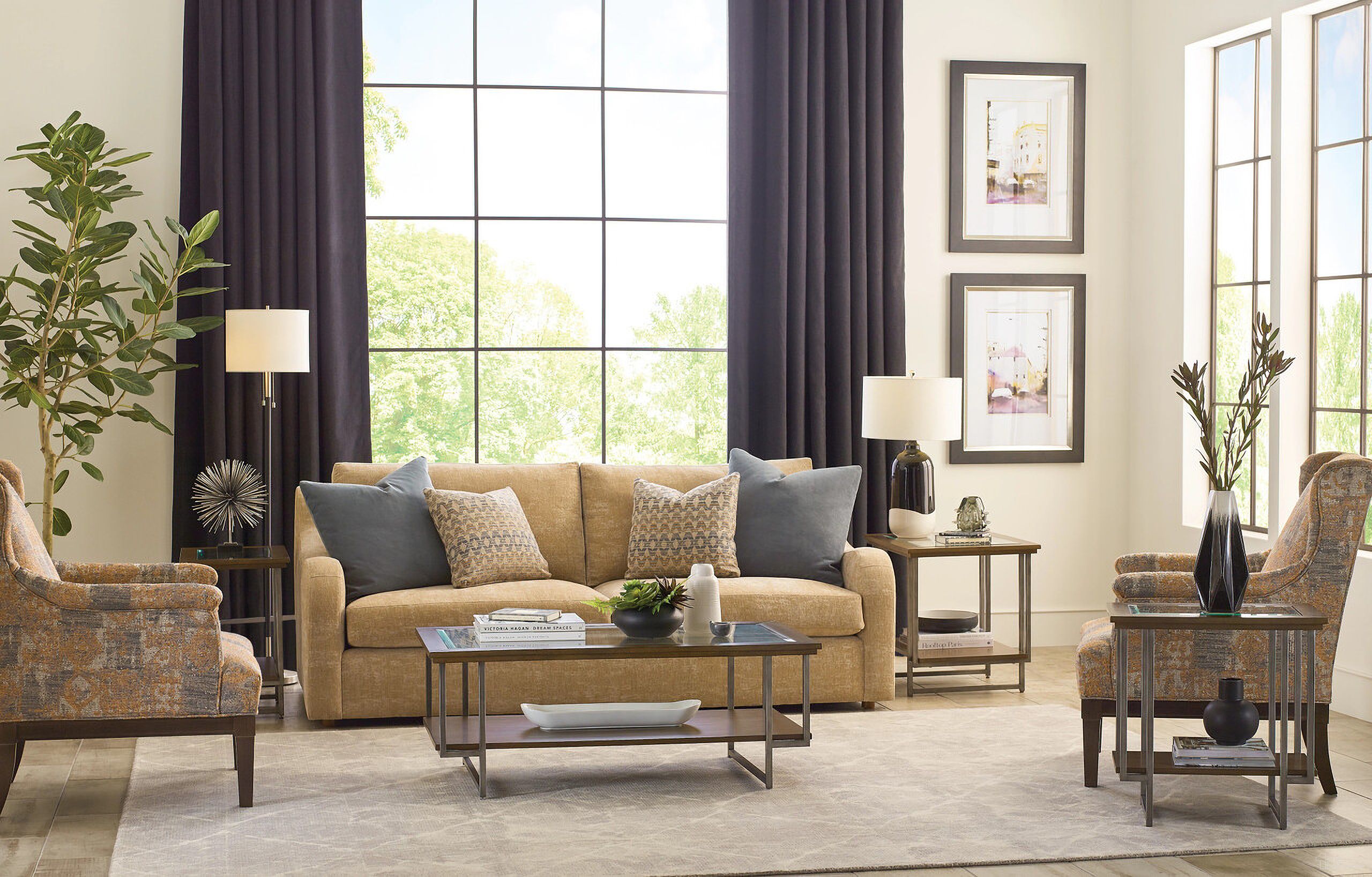 The appearance of Ingrid Rectangular Occasional Table Set In Bronze designed by Hammary in the modern / contemporary interior design. This bronze piece of furniture  was selected by 1StopBedrooms from Ingrid Collection to add a touch of cosiness and style into your home. Sku: 260-910;260-915. Material: Wood.