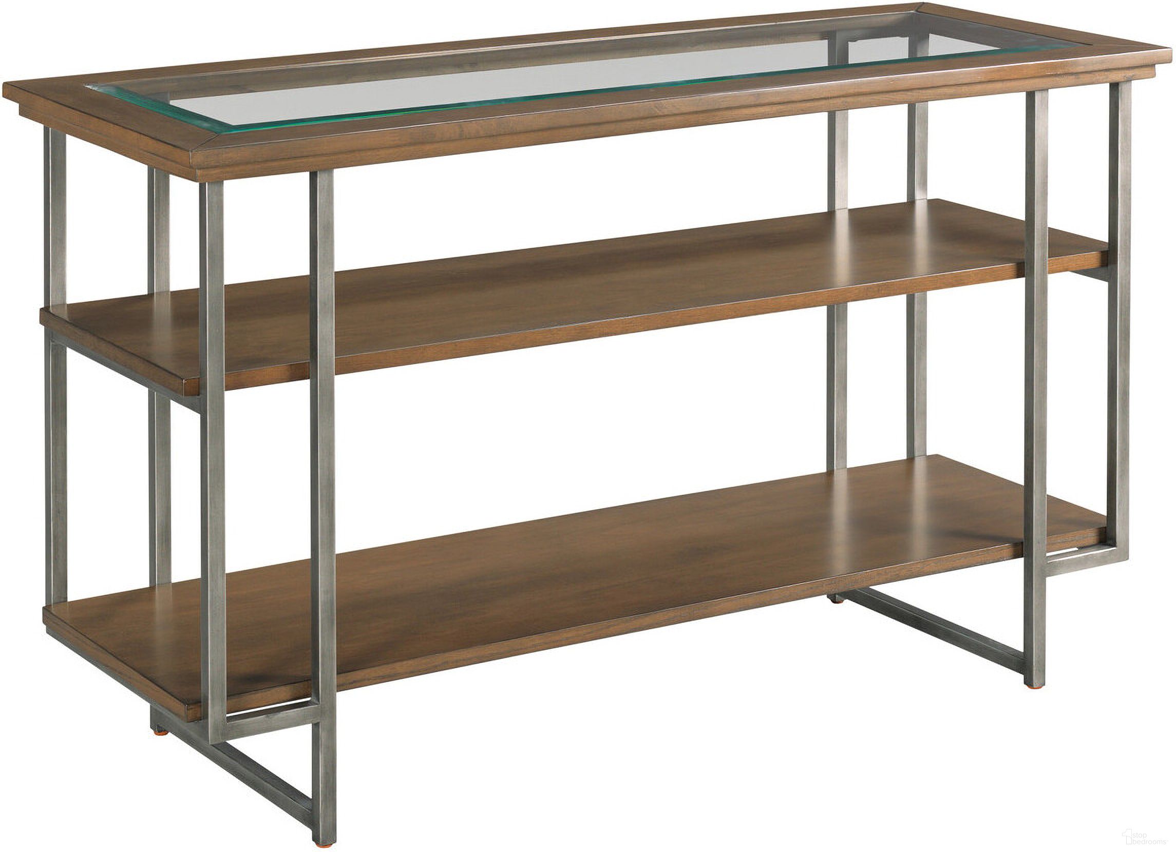 The appearance of Ingrid Sofa Console Table In Bronze designed by Hammary in the modern / contemporary interior design. This bronze piece of furniture  was selected by 1StopBedrooms from Ingrid Collection to add a touch of cosiness and style into your home. Sku: 260-925. Material: Wood.