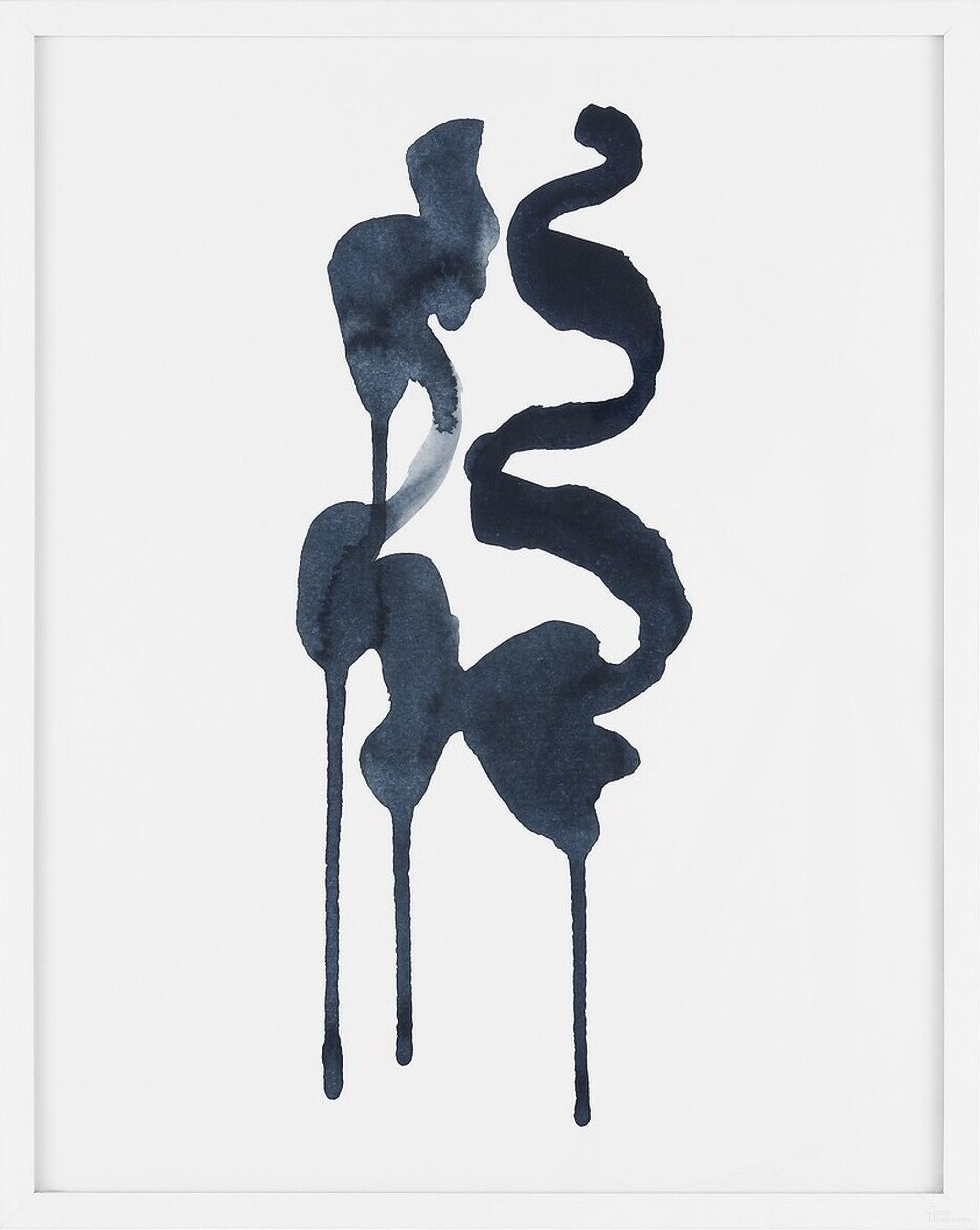 Ink Song 16 x 20 Inch Denim and Ivory Framed Wall Art