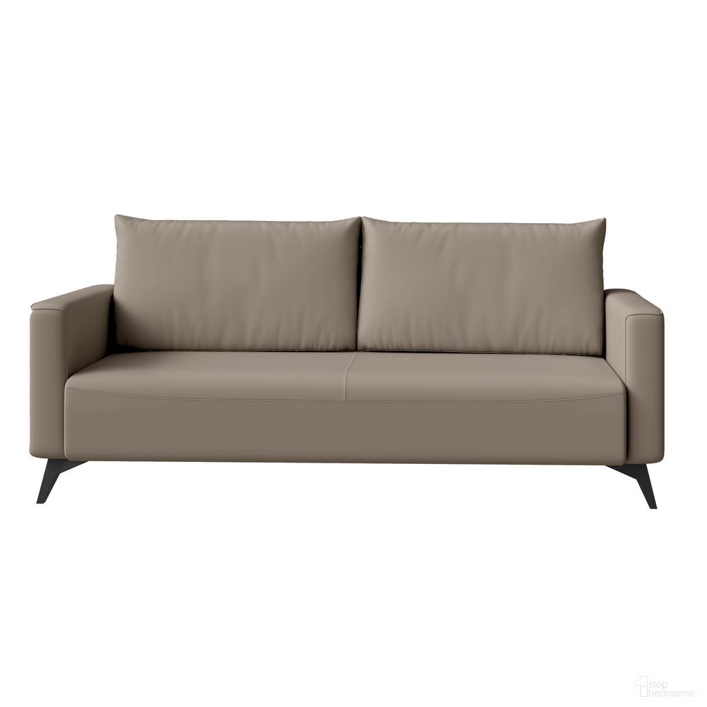 The appearance of Inno Three Seater Sofa In Taupe designed by LeisureMod in the modern / contemporary interior design. This taupe piece of furniture  was selected by 1StopBedrooms from Inno Collection to add a touch of cosiness and style into your home. Sku: IS73TP. Material: PU.