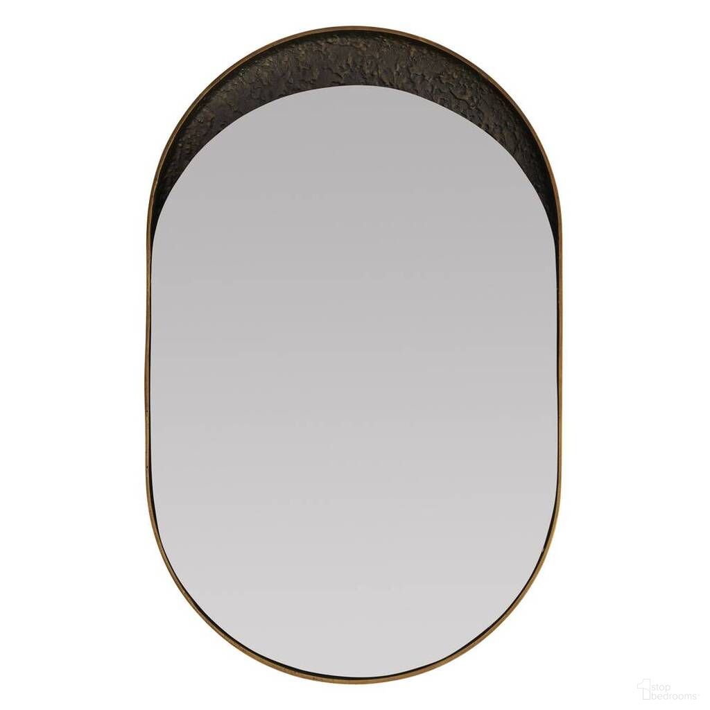 Inset Wall Mirror In Antique Brass