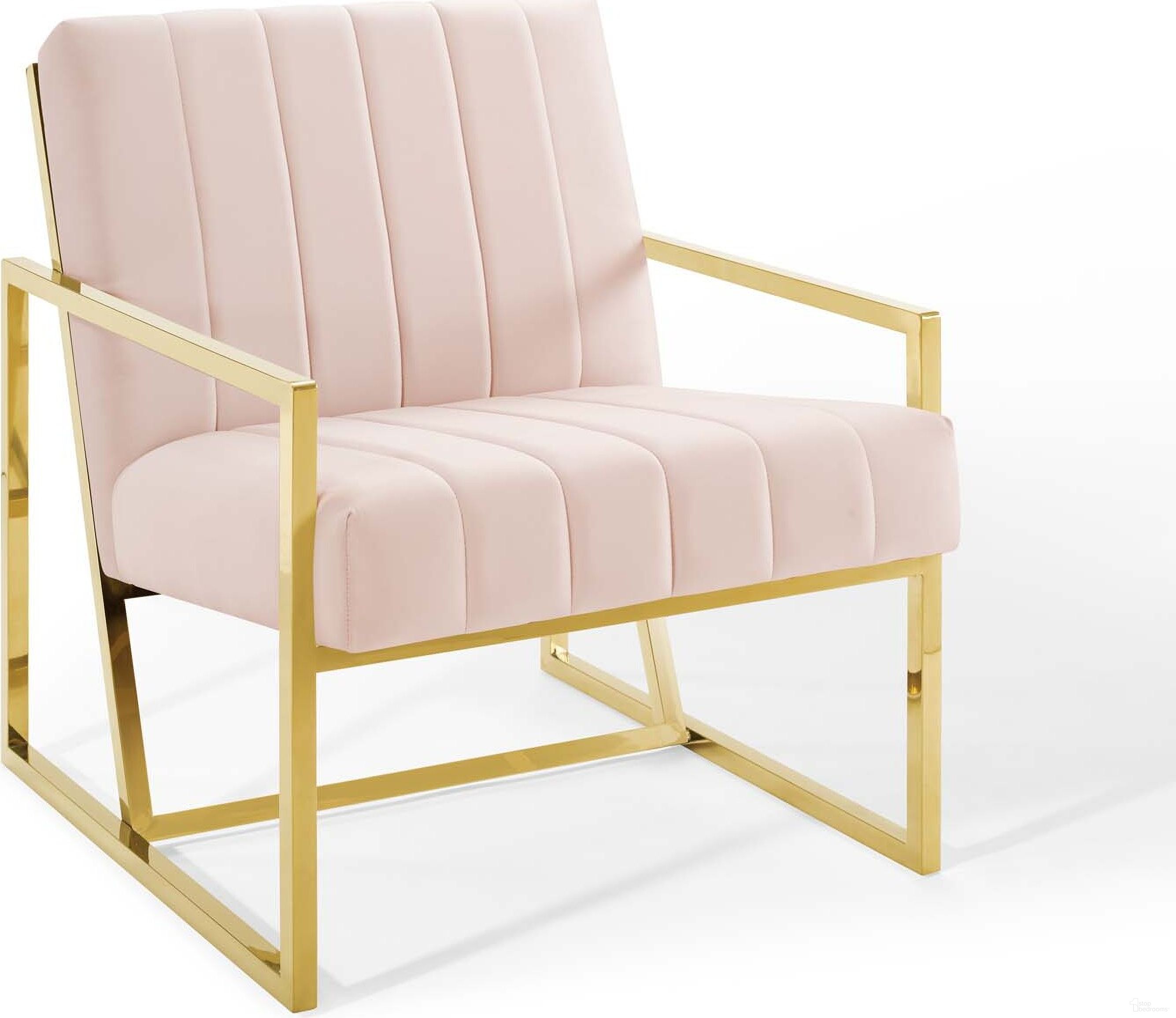 The appearance of Inspire Channel Tufted Performance Velvet Armchair In Pink designed by Modway in the modern / contemporary interior design. This pink piece of furniture  was selected by 1StopBedrooms from Inspire Collection to add a touch of cosiness and style into your home. Sku: EEI-3914-PNK. Material: Polyester.