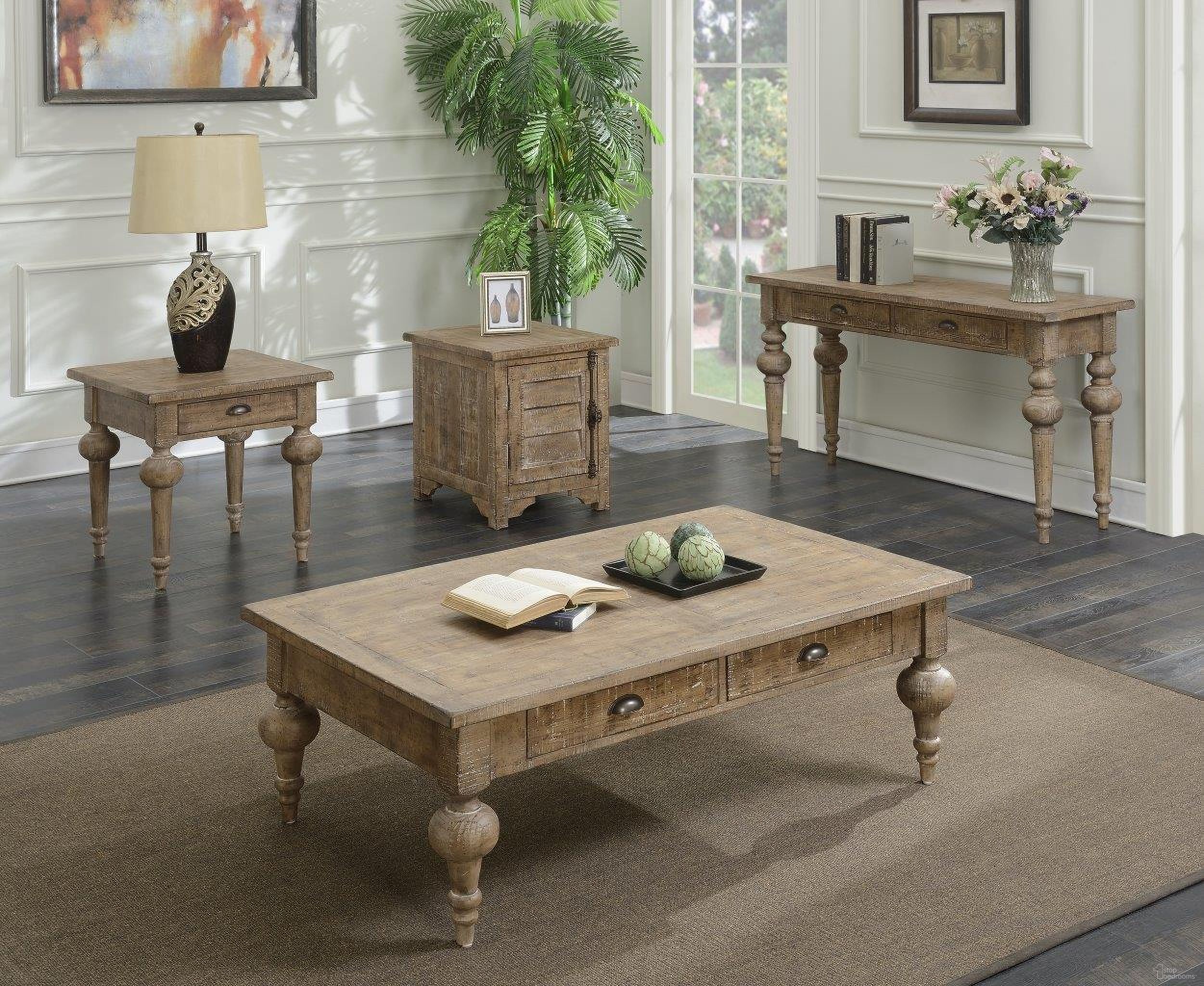 Interlude Occasional Table Set In Sandstone Buff