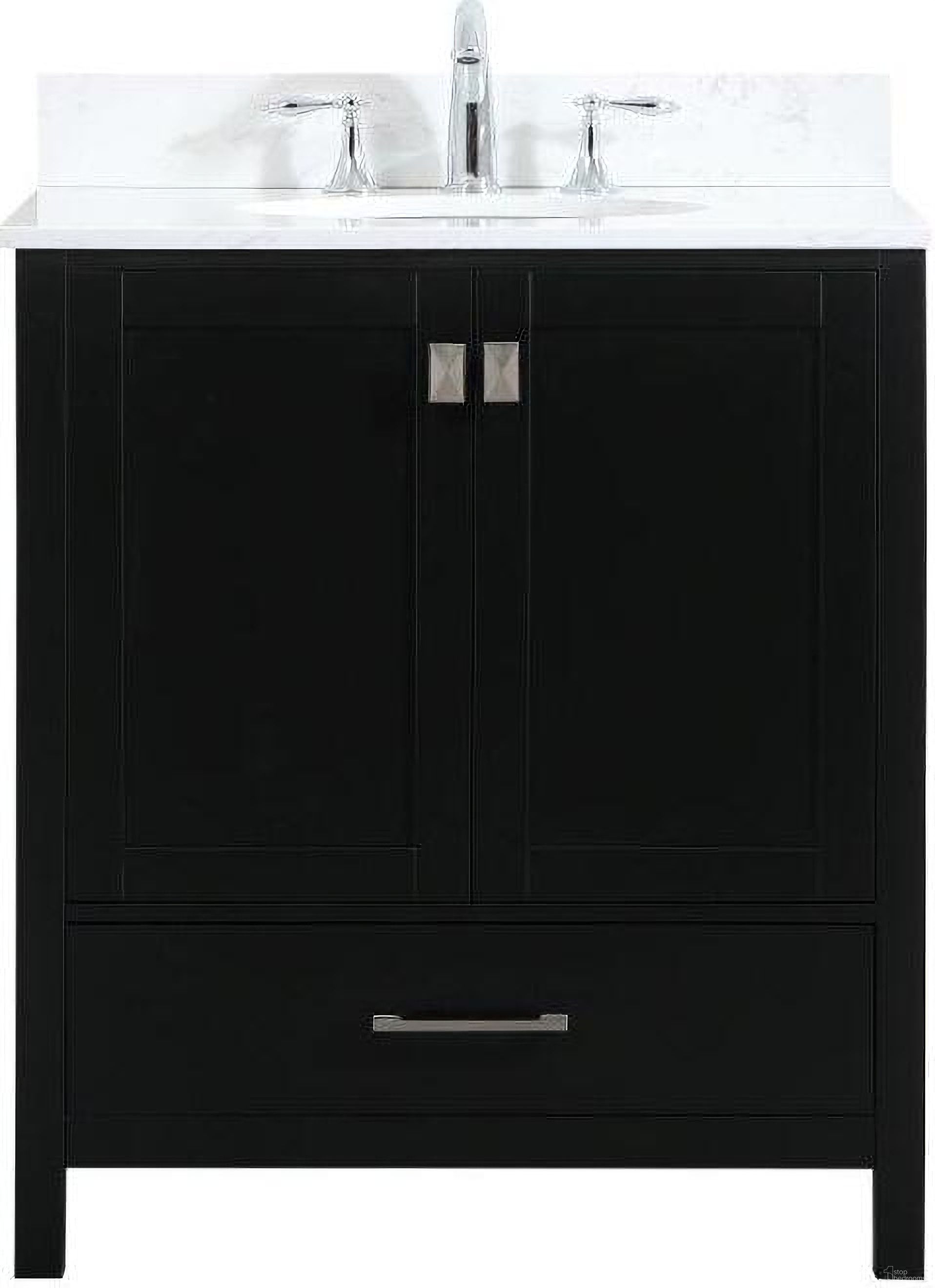 The appearance of Irene 30 Inch Single Bathroom Vanity In Black With Backsplash designed by Elegant Lighting in the modern / contemporary interior design. This black piece of furniture was selected by 1StopBedrooms from Irene Collection to add a touch of cosiness and style into your home. Sku: VF18830BK-BS. Material: MDF.