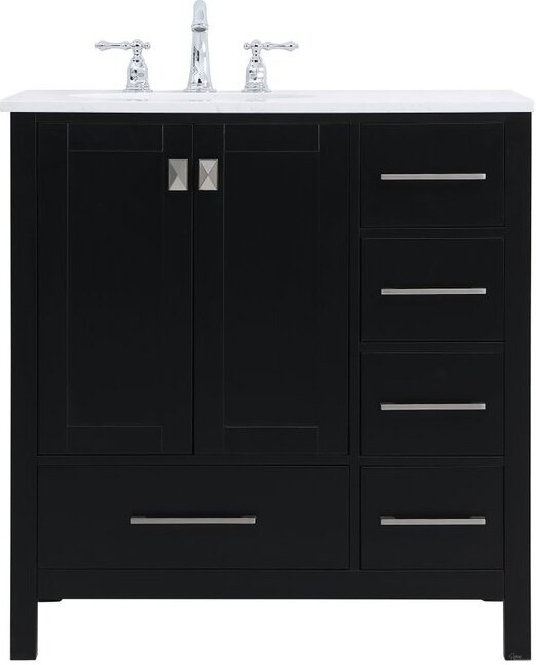 The appearance of Irene 32 Inch Single Bathroom Vanity In Black designed by Elegant Lighting in the traditional interior design. This black piece of furniture was selected by 1StopBedrooms from Irene Collection to add a touch of cosiness and style into your home. Sku: VF18832BK. Material: Wood.