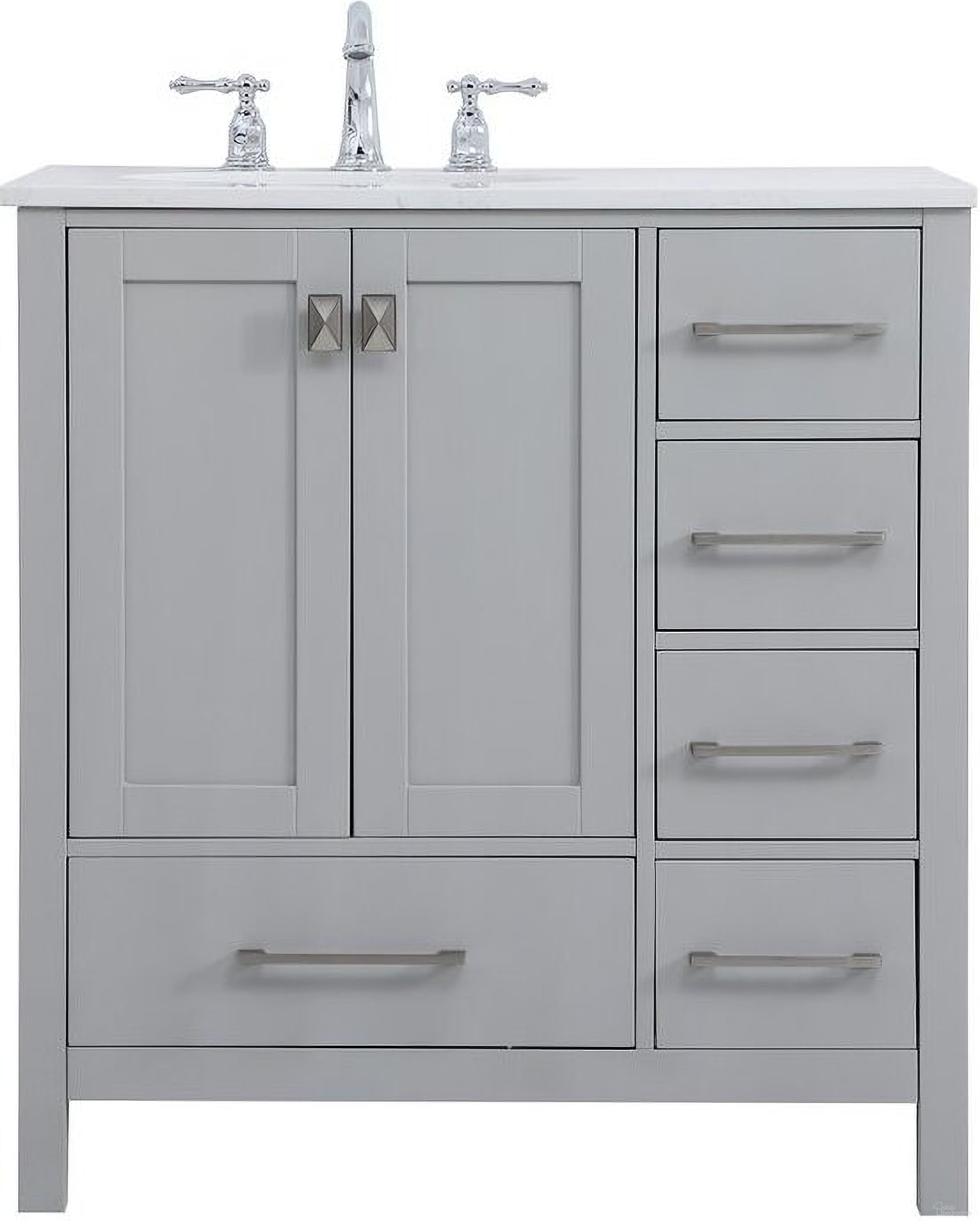 The appearance of Irene 32 Inch Single Bathroom Vanity In Gray designed by Elegant Lighting in the traditional interior design. This gray piece of furniture was selected by 1StopBedrooms from Irene Collection to add a touch of cosiness and style into your home. Sku: VF18832GR. Material: Wood.