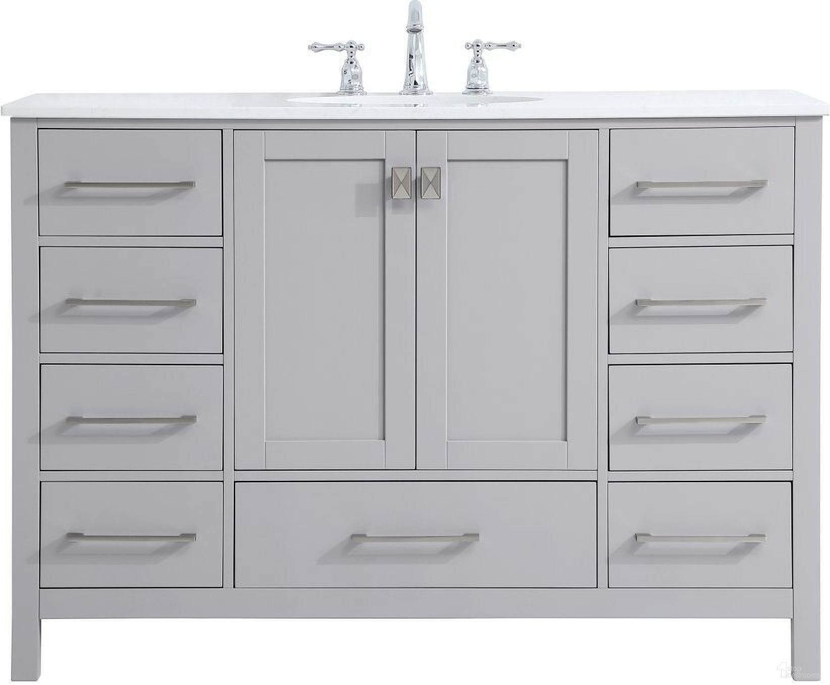 The appearance of Irene 48 Inch Single Bathroom Vanity In Gray designed by Elegant Lighting in the traditional interior design. This gray piece of furniture was selected by 1StopBedrooms from Irene Collection to add a touch of cosiness and style into your home. Sku: VF18848GR. Material: Wood.