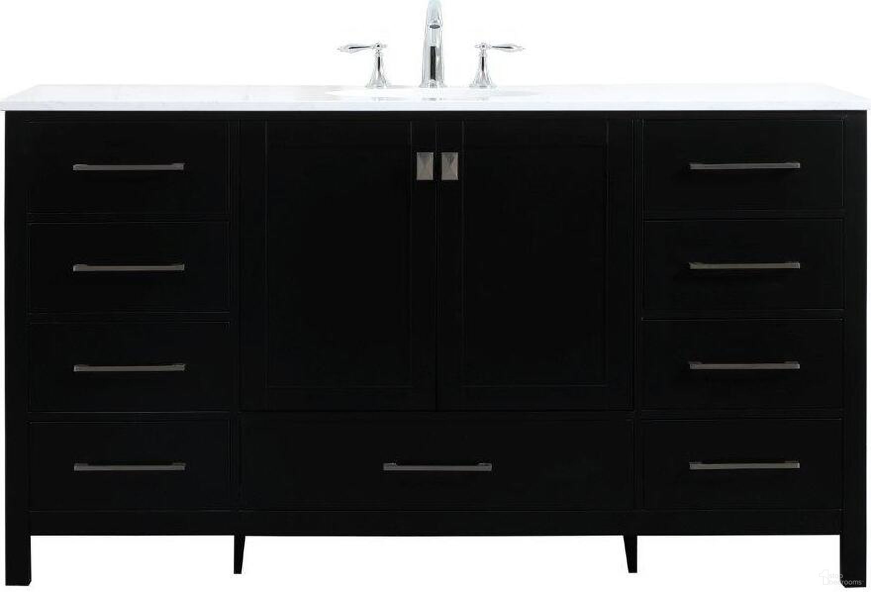 The appearance of Irene 60 Inch Single Bathroom Vanity In Black designed by Elegant Lighting in the modern / contemporary interior design. This black piece of furniture was selected by 1StopBedrooms from Irene Collection to add a touch of cosiness and style into your home. Sku: VF18860BK. Material: MDF.