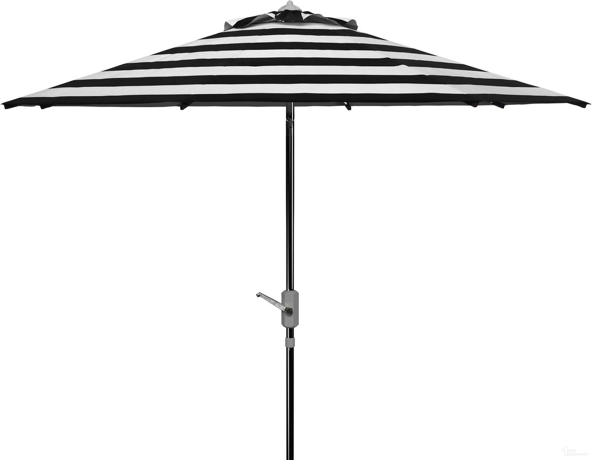 The appearance of Iris Black and White UV Resistant Fashion Line 9-Foot Auto Tilt Umbrella designed by Safavieh in the modern / contemporary interior design. This white and black piece of furniture was selected by 1StopBedrooms from Iris Collection to add a touch of cosiness and style into your home. Sku: PAT8004E. Material: Aluminum.