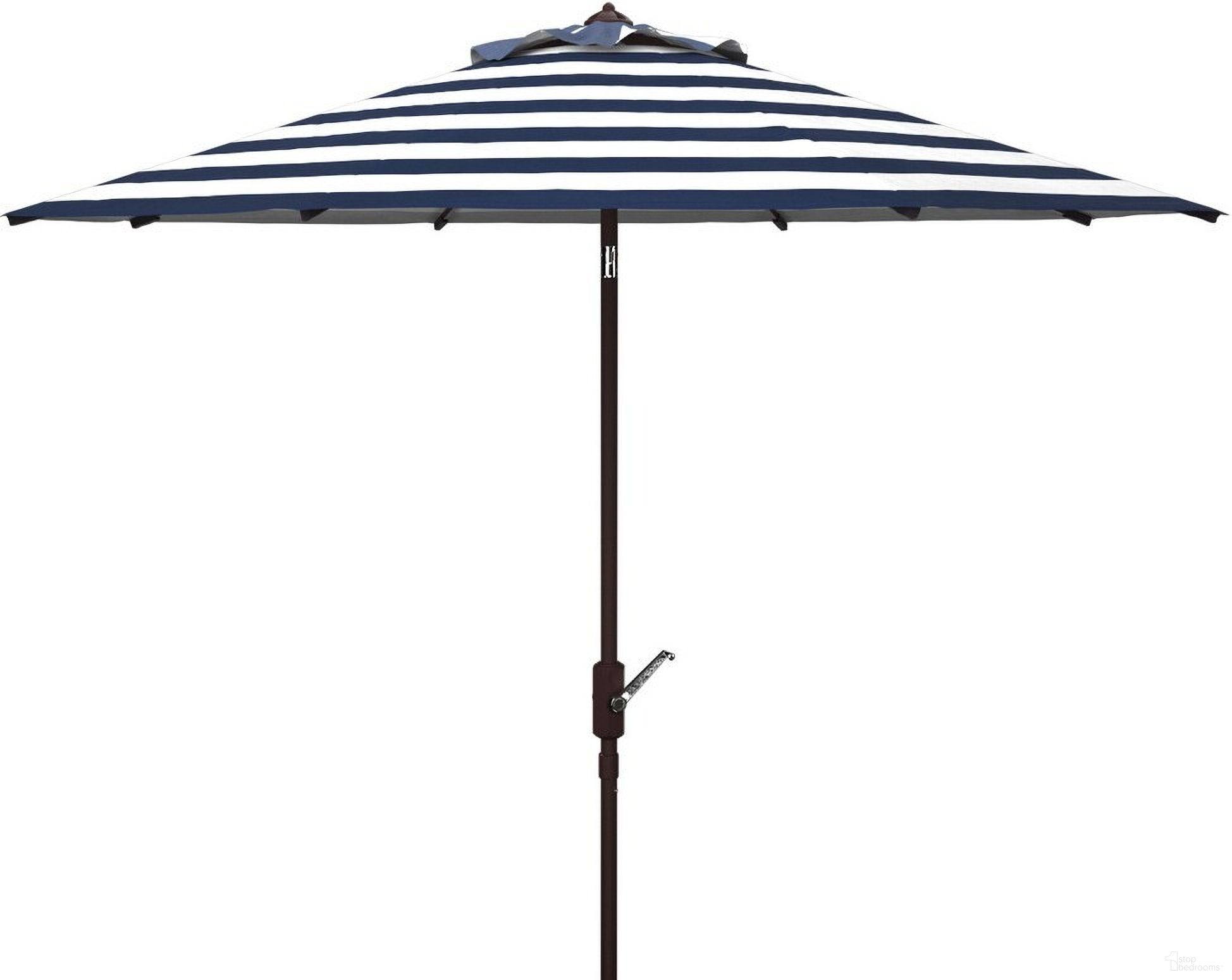 The appearance of Iris Fashion Line 11Ft Rnd Umbrella In White Navy designed by Safavieh in the modern / contemporary interior design. This white navy piece of furniture was selected by 1StopBedrooms from Iris Collection to add a touch of cosiness and style into your home. Sku: PAT8104B. Material: Aluminum.