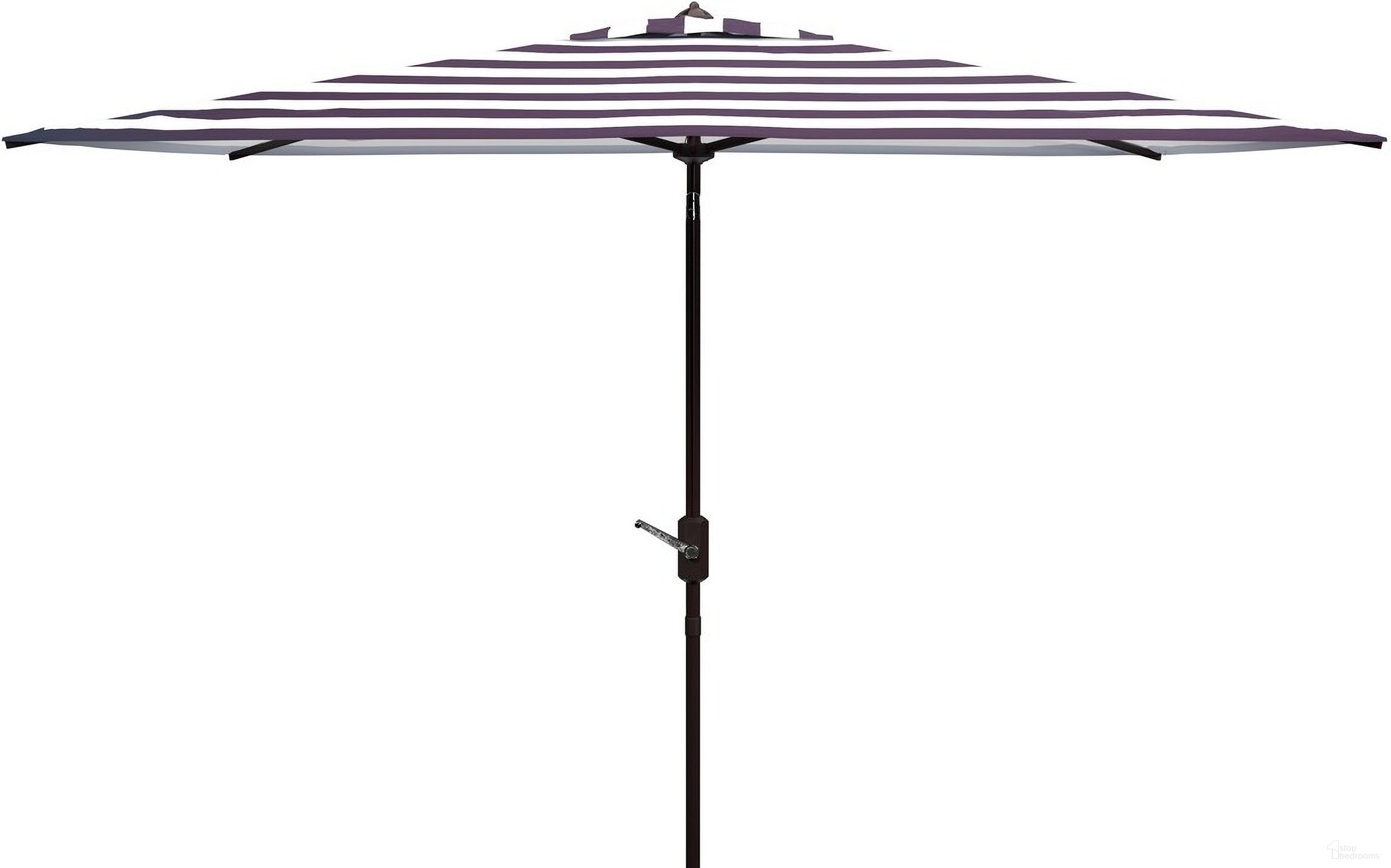 The appearance of Iris Fashion Line 6.5 X 10 Ft Rect Umbrella In Black and White designed by Safavieh in the modern / contemporary interior design. This black and white piece of furniture was selected by 1StopBedrooms from Iris Collection to add a touch of cosiness and style into your home. Sku: PAT8304A. Material: Aluminum.