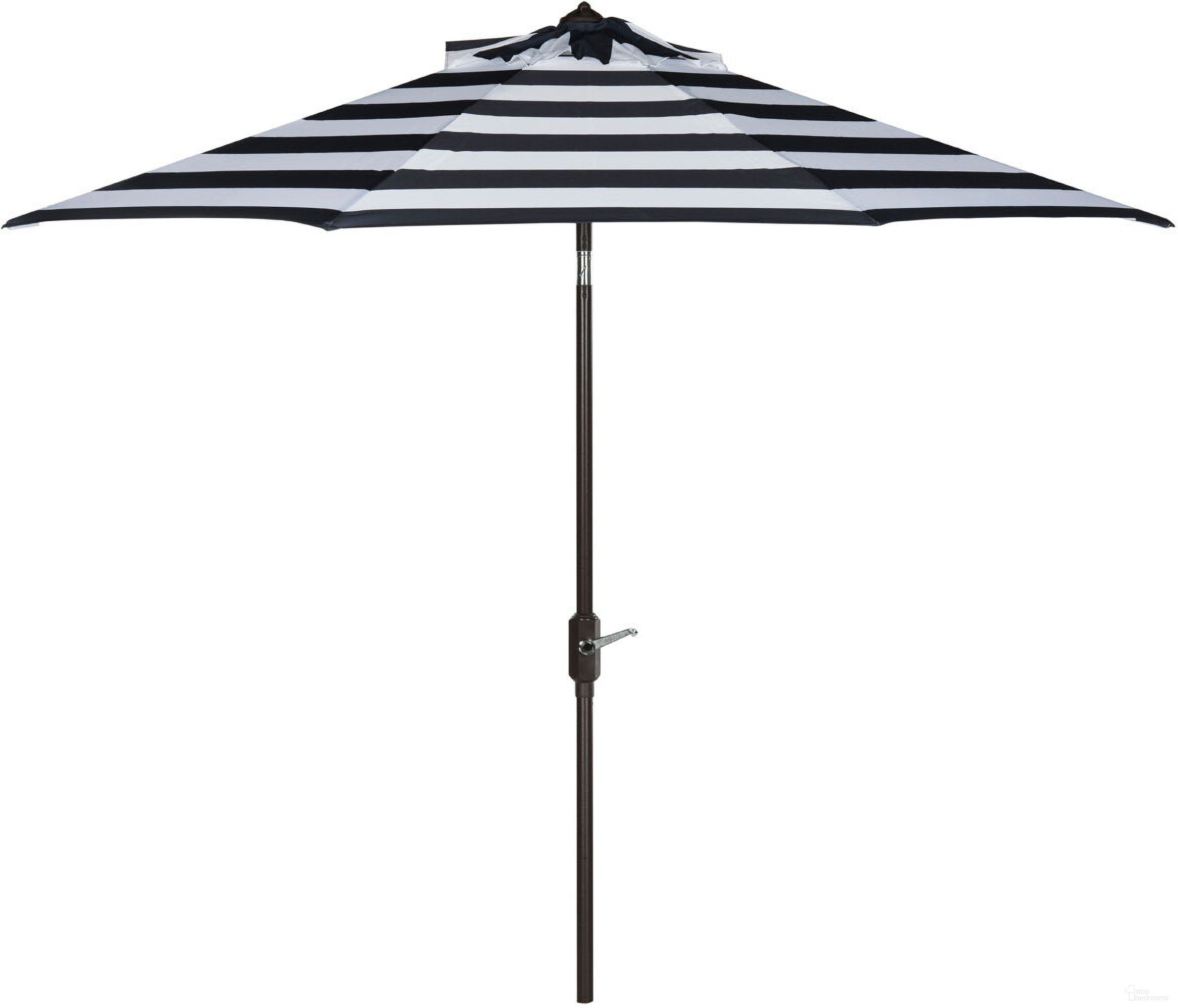 The appearance of Iris Navy and White UV-Resistant Fashion Line 9 Auto Tilt Umbrella designed by Safavieh in the modern / contemporary interior design. This white navy piece of furniture was selected by 1StopBedrooms from Iris Collection to add a touch of cosiness and style into your home. Sku: PAT8004B. Material: Aluminum.