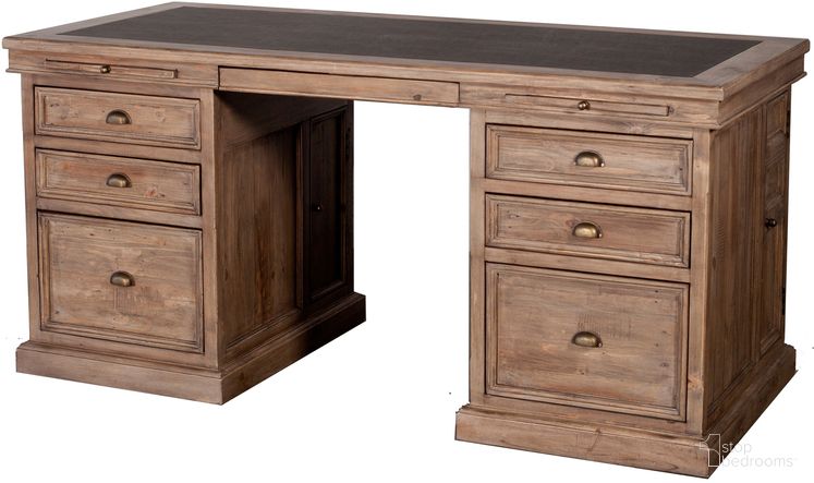 The appearance of Irish Coast Lifestyle Double Desk In Sundried designed by LH Imports in the traditional interior design. This light brown piece of furniture  was selected by 1StopBedrooms from Irish Coast Collection to add a touch of cosiness and style into your home. Sku: LS001S-SD. Material: Pine.