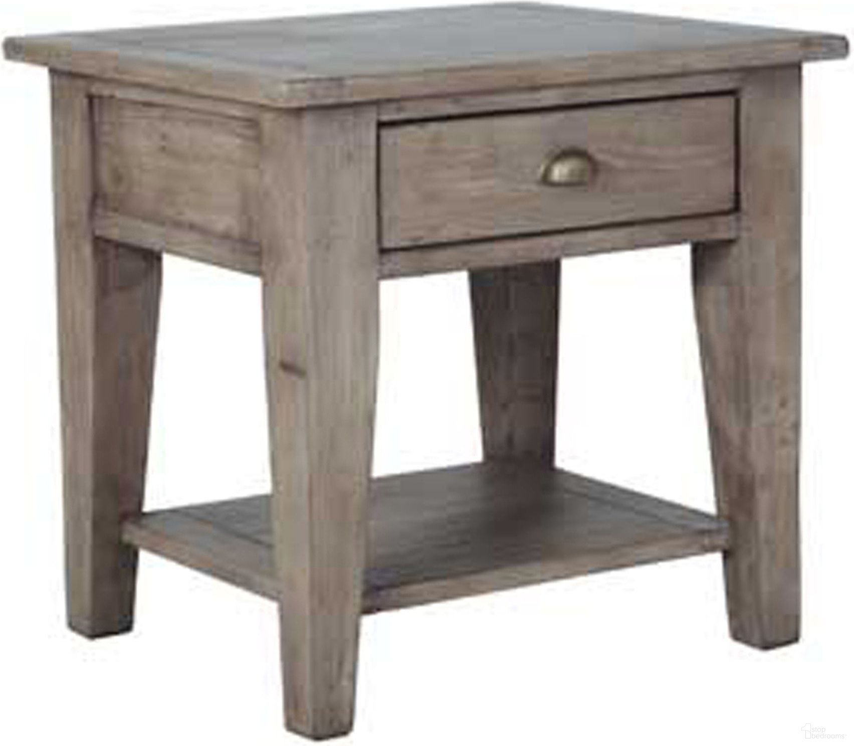 The appearance of Irish Coast Regular Side Table In Sundried designed by LH Imports in the traditional interior design. This light brown piece of furniture  was selected by 1StopBedrooms from Irish Coast Collection to add a touch of cosiness and style into your home. Sku: ICA003-SD. Material: Pine.
