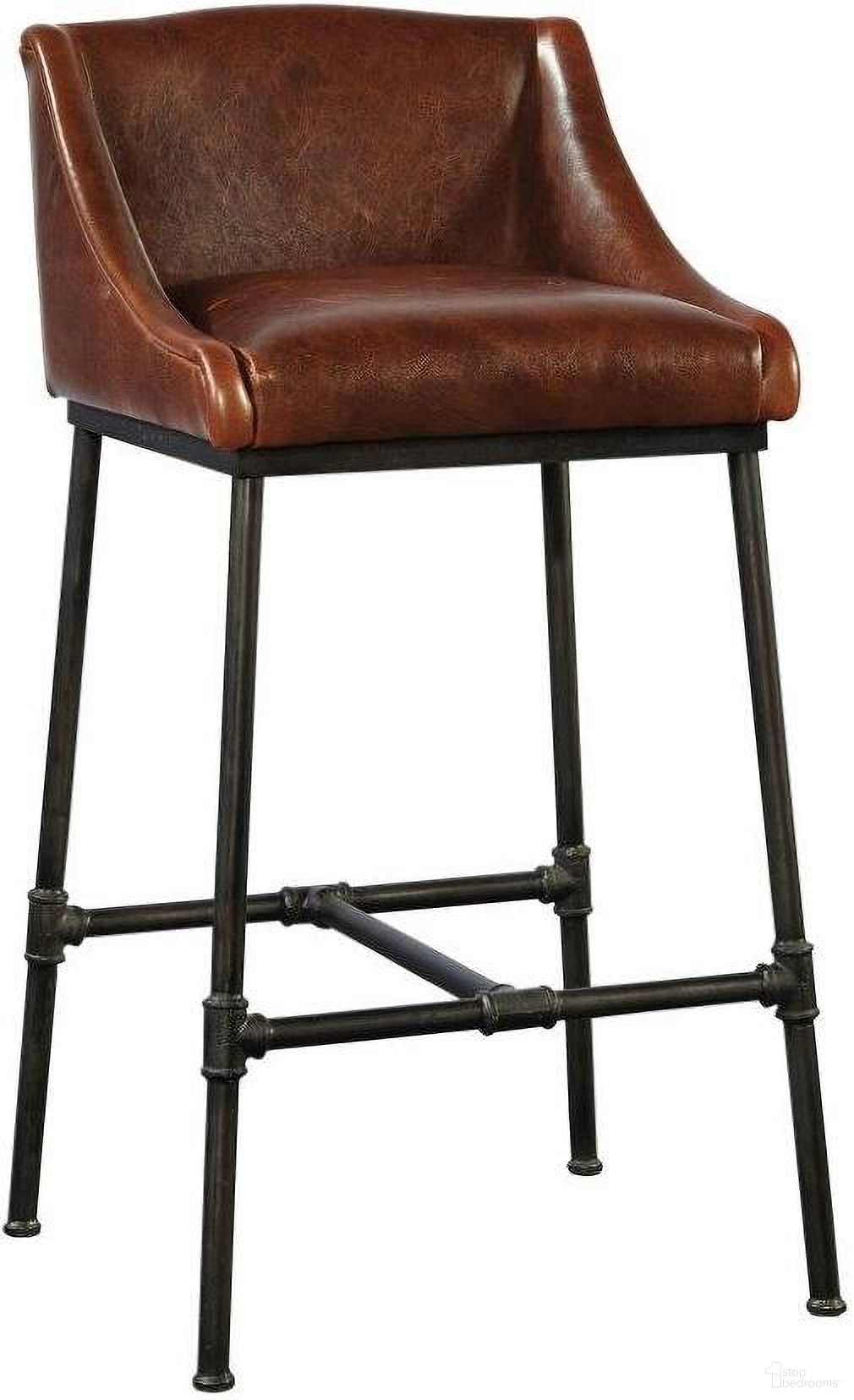 The appearance of Iron Pipe Bar Stool designed by Furniture Classics in the traditional interior design. This iron piece of furniture was selected by 1StopBedrooms from to add a touch of cosiness and style into your home. Sku: 20-337. Material: Leather.