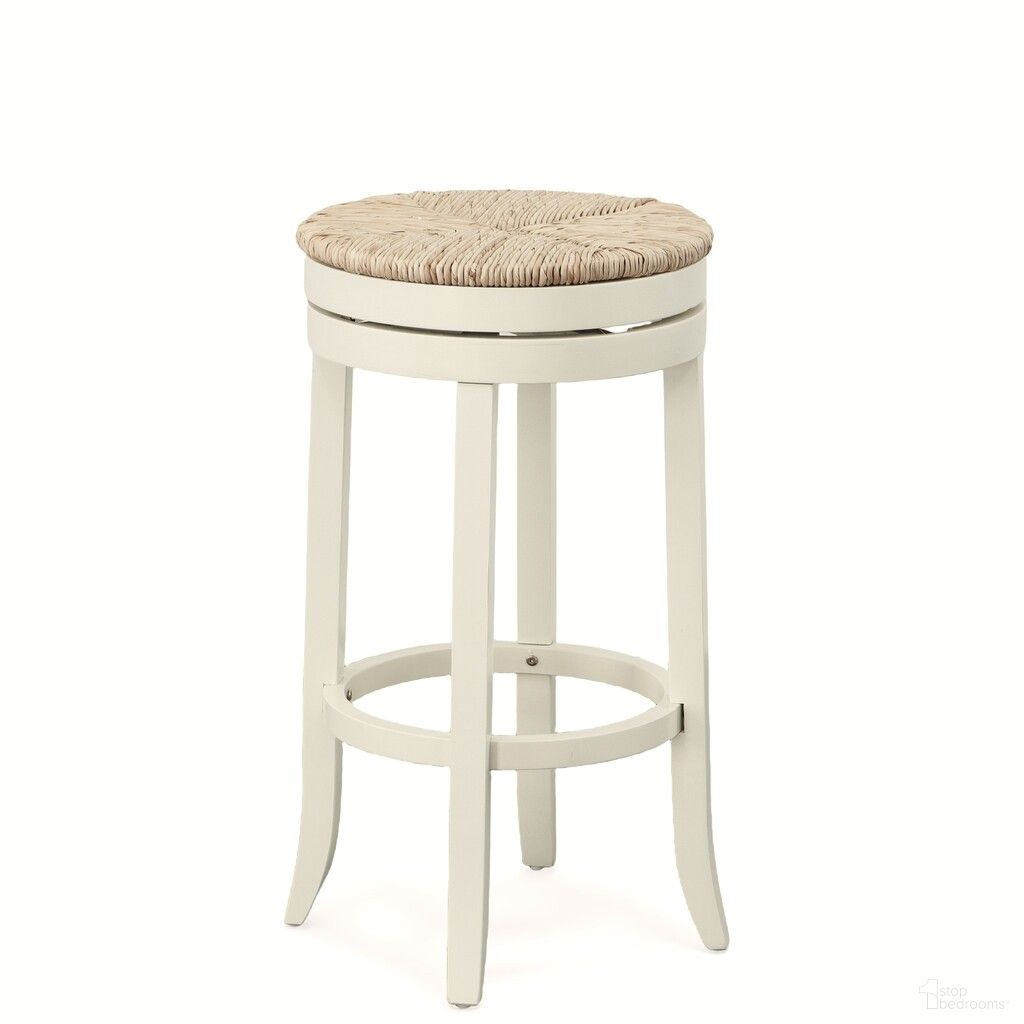 The appearance of Irving 30 Inch Swivel Rush Seat Barstool In Antique White and Kraft Brown designed by Carolina Living in the transitional interior design. This antique white and kraft brown piece of furniture  was selected by 1StopBedrooms from Irving Collection to add a touch of cosiness and style into your home. Sku: 1930R-MW. Material: Rubberwood.