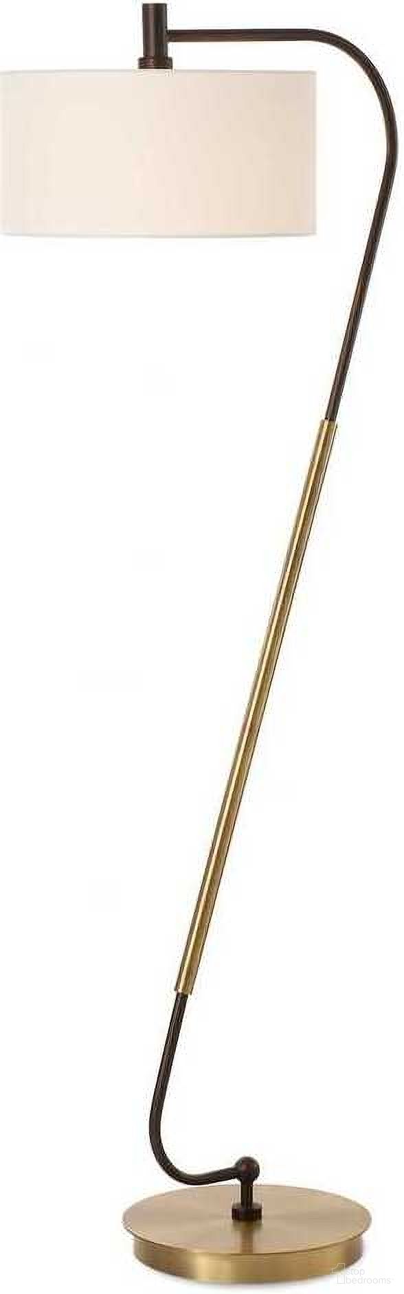 Irwin Curved Floor Lamp In Brass