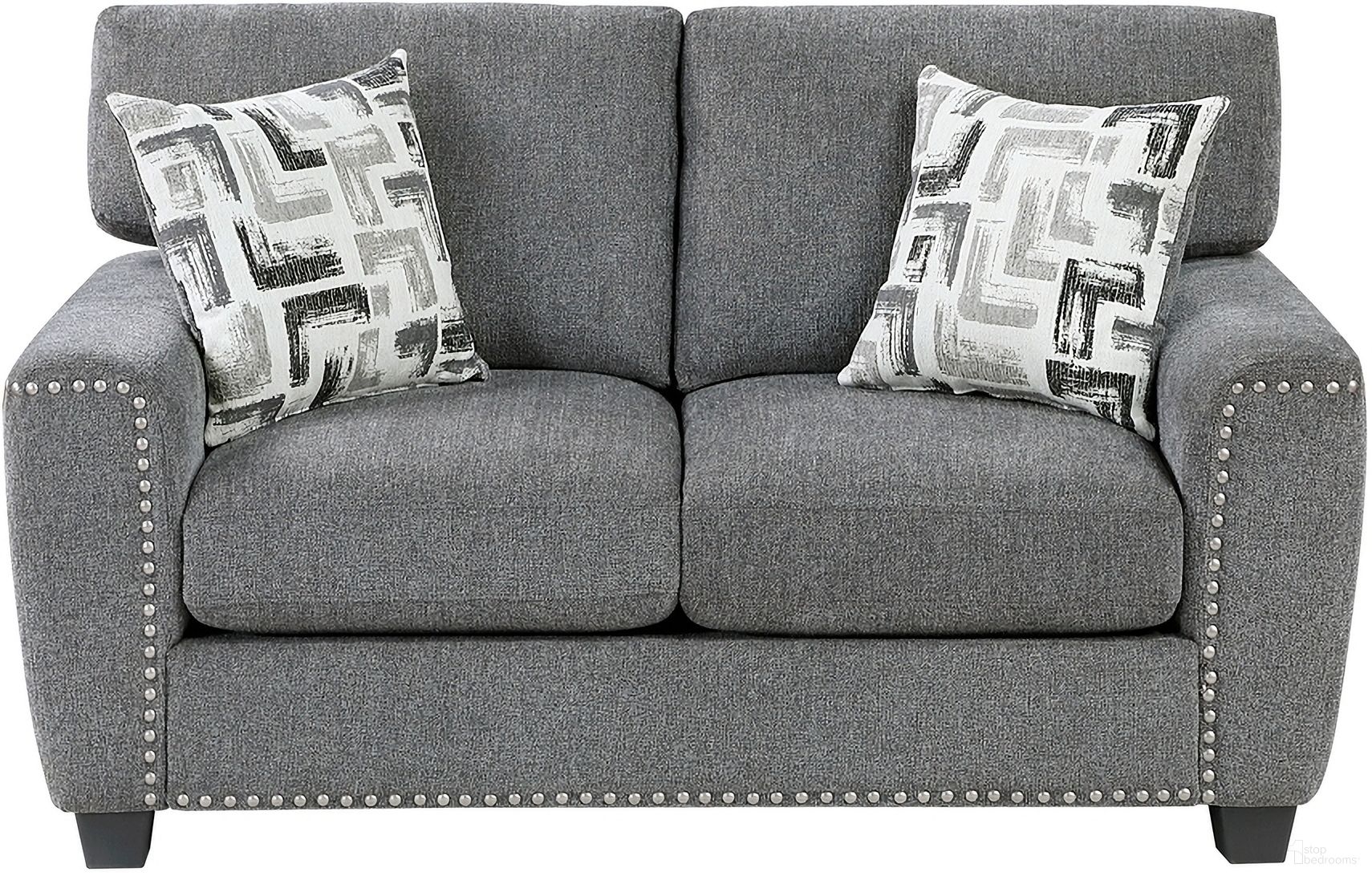 The appearance of Isabel Loveseat In Gray designed by Homelegance in the modern / contemporary interior design. This gray piece of furniture  was selected by 1StopBedrooms from Isabel Collection to add a touch of cosiness and style into your home. Sku: 9538DGY-2. Material: Chenille.