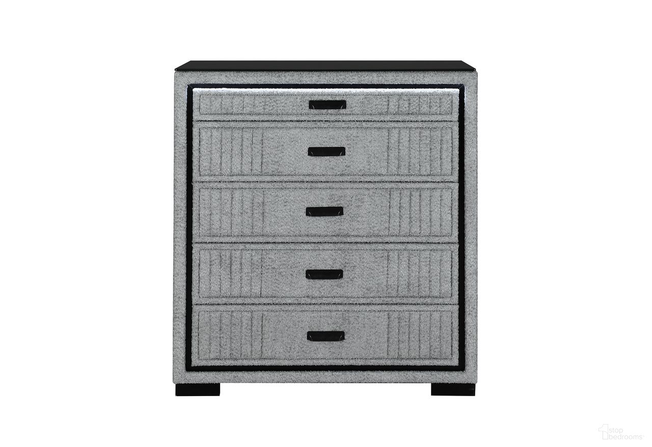 The appearance of Isabella Chest with LED In Grey designed by Global Furniture USA in the modern / contemporary interior design. This grey piece of furniture  was selected by 1StopBedrooms from Isabella Collection to add a touch of cosiness and style into your home. Sku: ISABELLA-GREY-CH W/ LED. Material: MDF.
