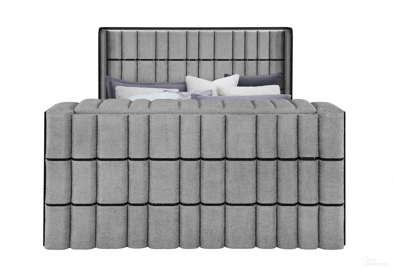 The appearance of Isabella King Upholstered Bed with LED, TV Lift, Speaker and Fireplace In Grey designed by Global Furniture USA in the modern / contemporary interior design. This grey piece of furniture was selected by 1StopBedrooms from Isabella Collection to add a touch of cosiness and style into your home. Sku: ISABELLA-GREY-QB/KB-HB WING;ISABELLA-GREY-KB-FB W/50" TV LIFT EU & SPKR;ISABELLA-GREY-KB-SR/SLATS;ISABELLA-GREY-KB-HB W/ LED. Bed Size: King. Material: MDF. Bed Type: Upholstered Bed.